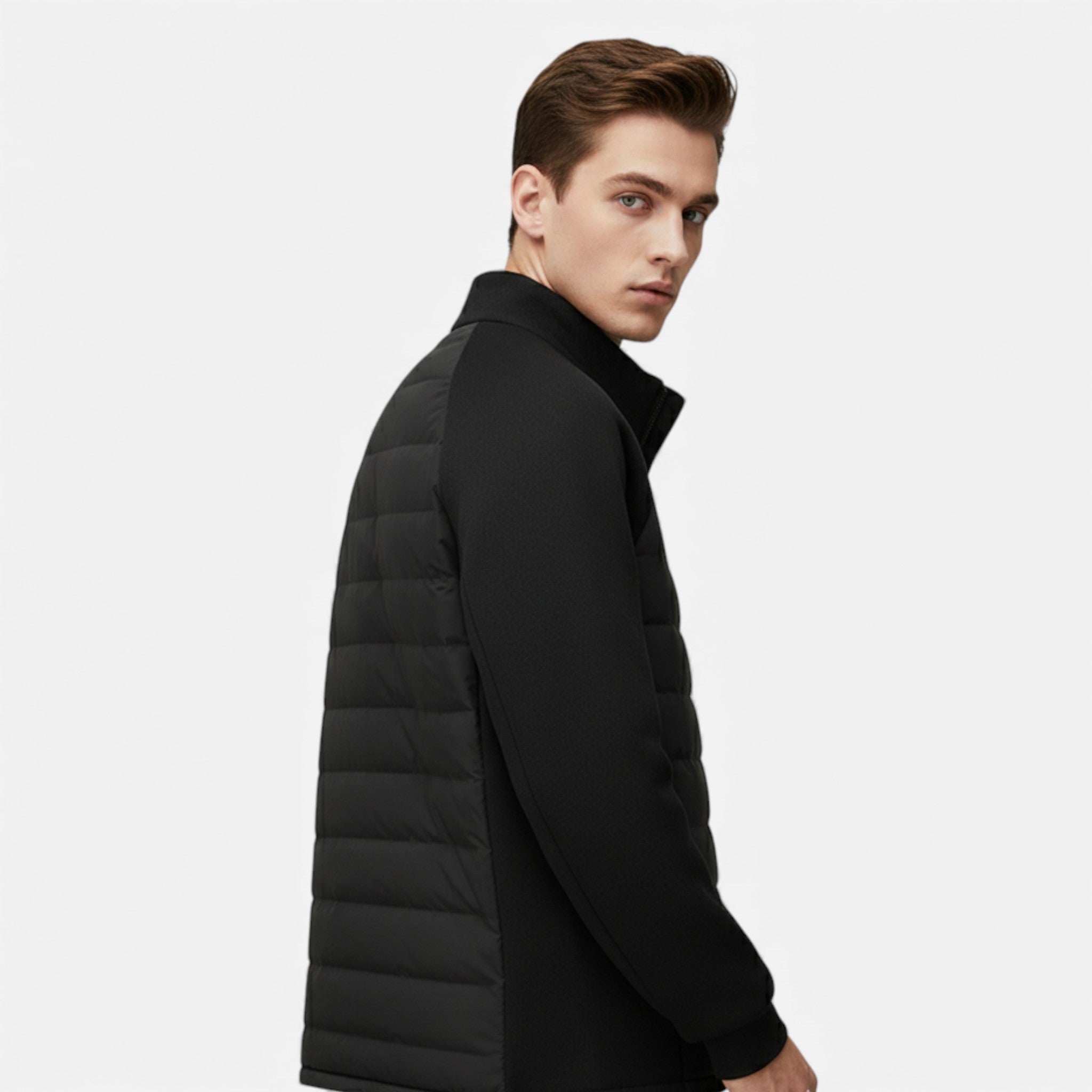 Volarno | Men’s Quilted Down Jacket with Stand-Up Collar
