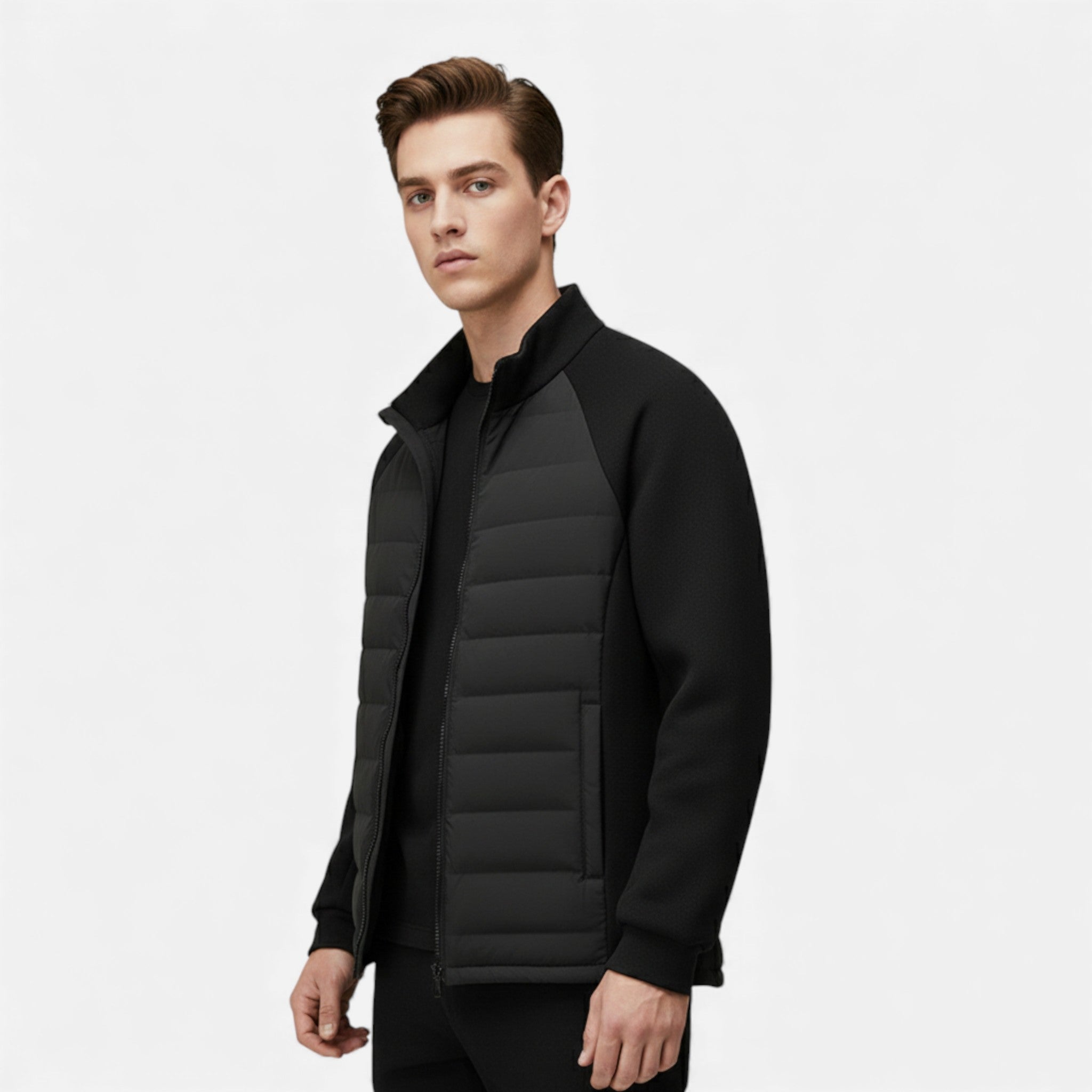 Volarno | Men’s Quilted Down Jacket with Stand-Up Collar