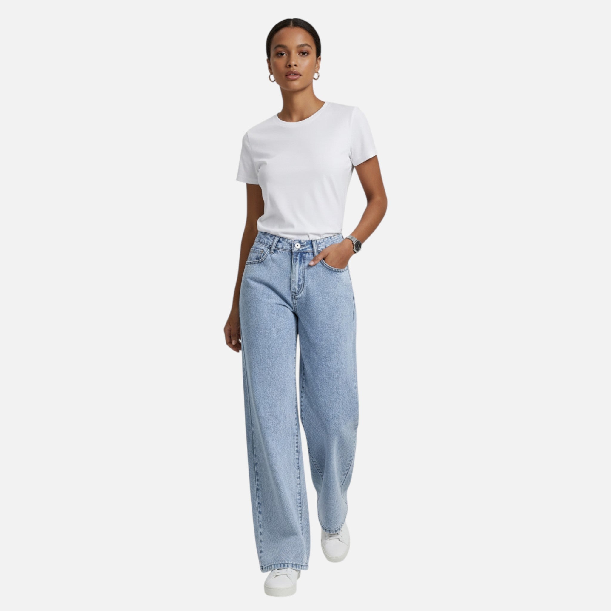 Volarno | Women Loose Denim Pants – Tailored Leisure Classic