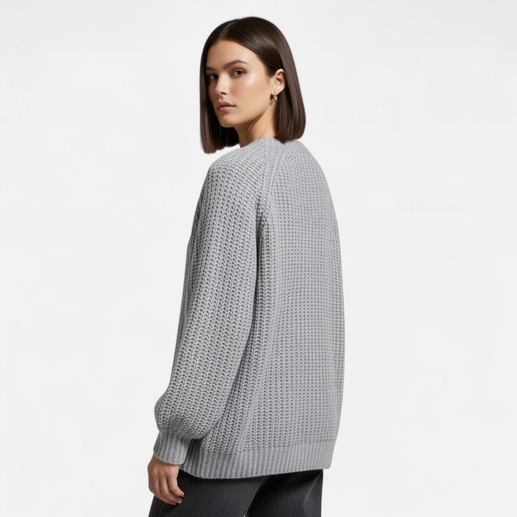 Volarno | Women’s Vintage Round Neck Knit Cardigan – Effortless Autumn Grace