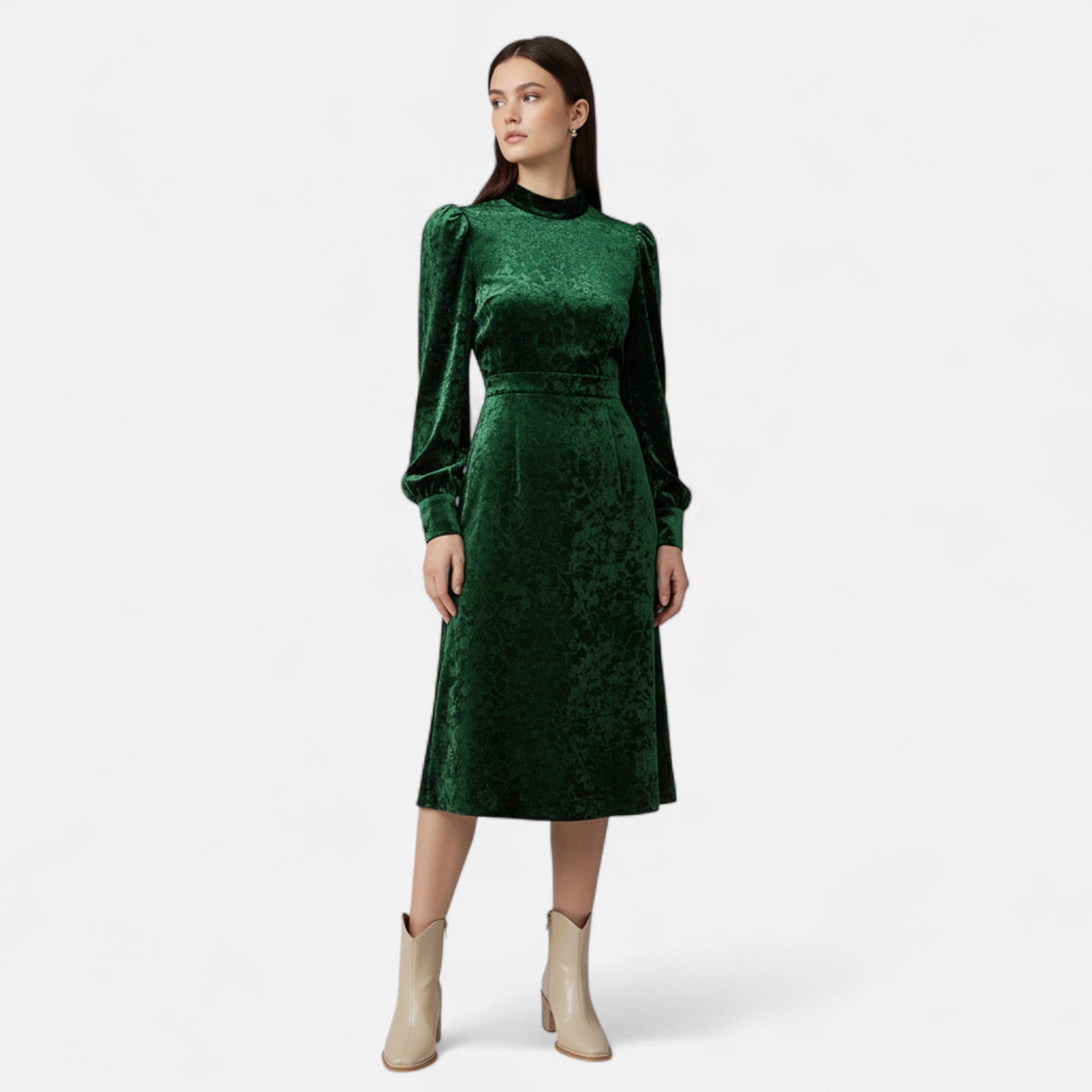 Volarno | Women’s Pointed Toe PU Leather Heeled Boots