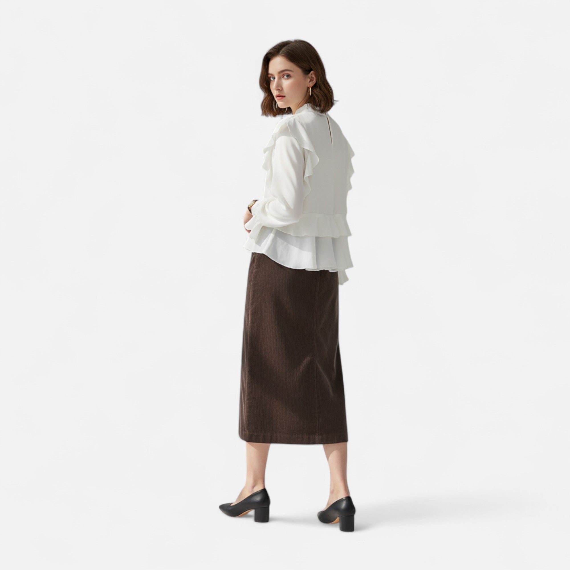 Volarno | Women's Elegant Corduroy Skirt