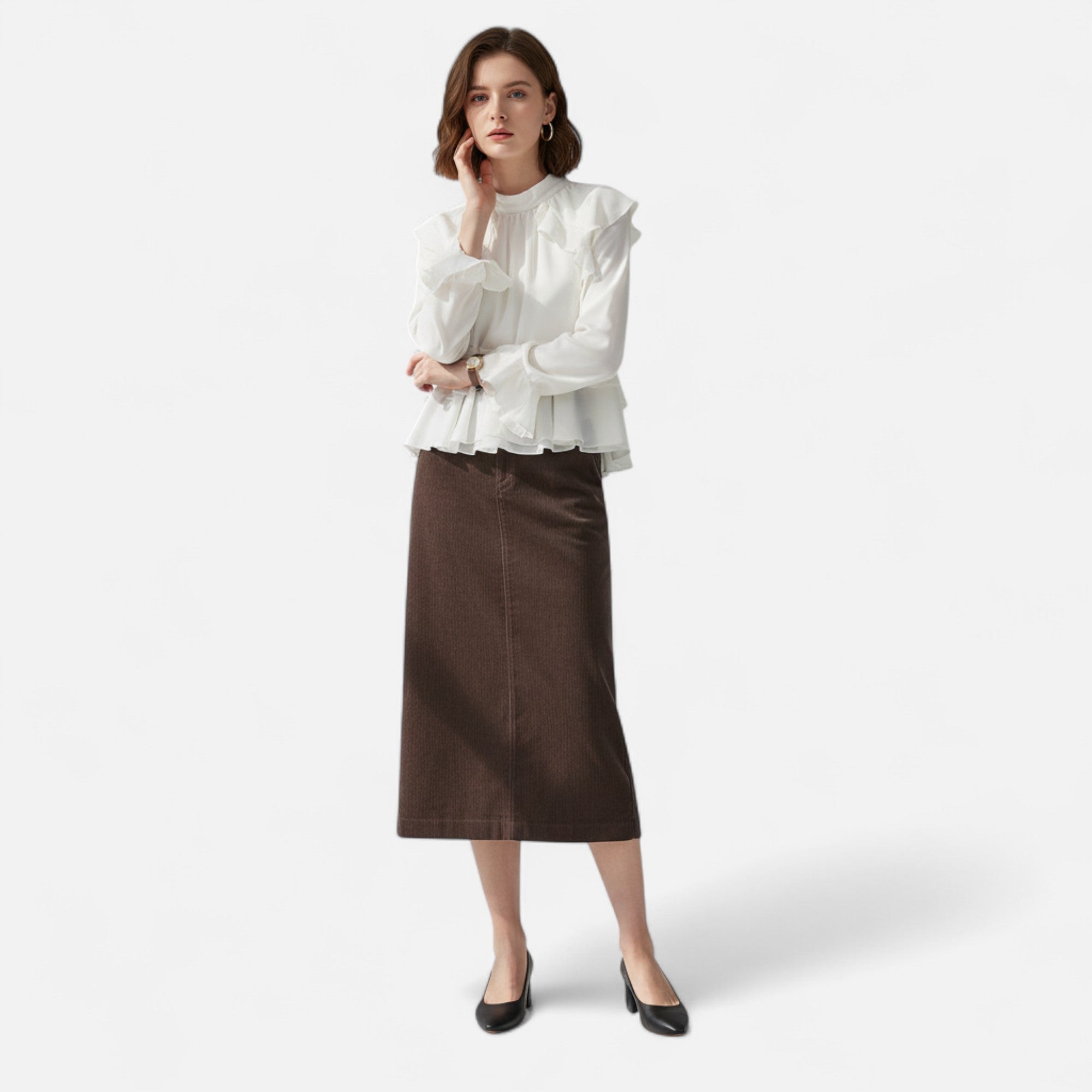 Volarno | Women's Elegant Corduroy Skirt