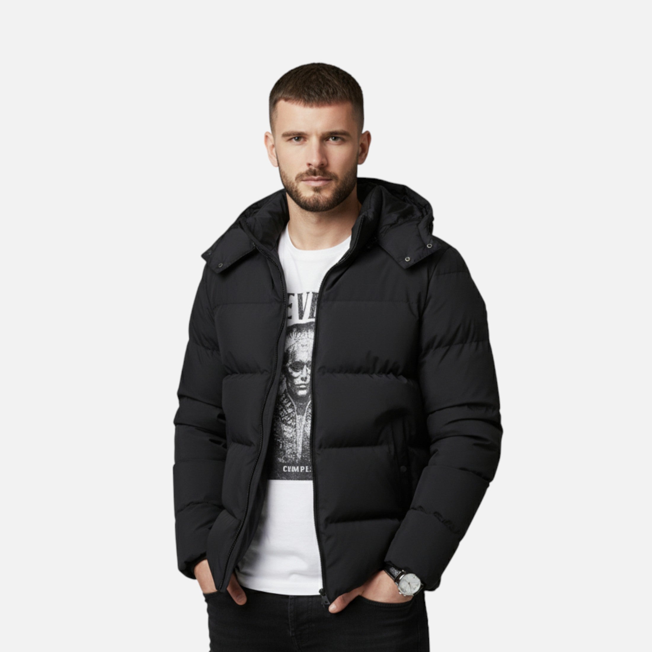Volarno | Men’s Hooded Puffer Jacket – Timeless Cold Weather Layer