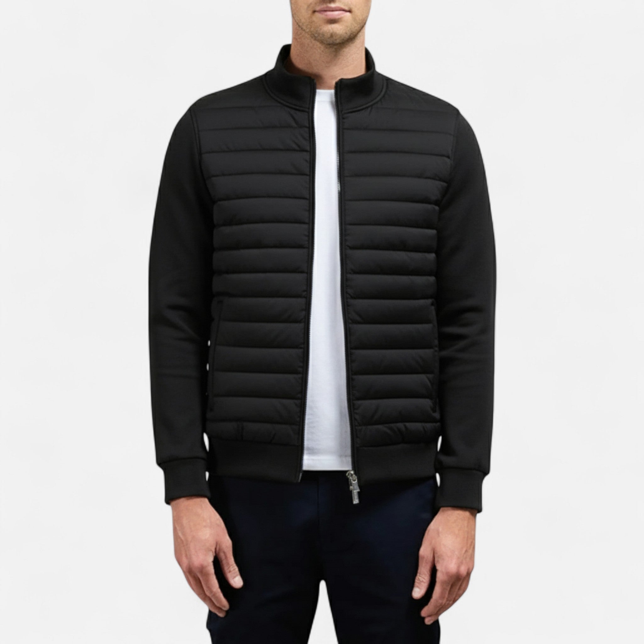 Volarno | Men’s Lightweight Stand Collar Knitted Jacket