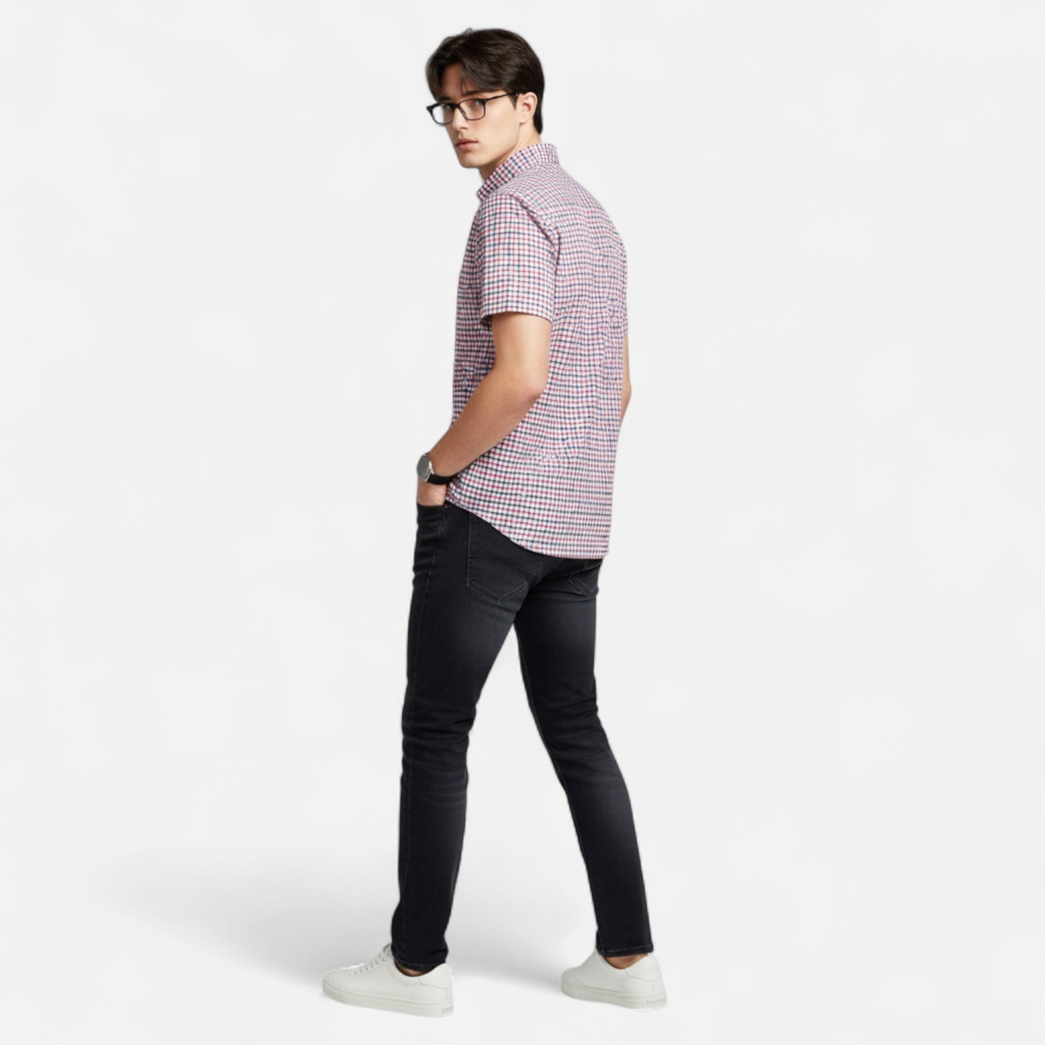 Volarno | Men’s Oxford Cotton Short-Sleeve Shirt