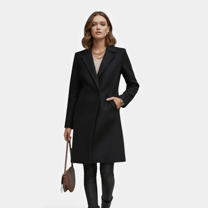 Volarno | Women’s Winter Overcoat – Lapel Collar Elegance