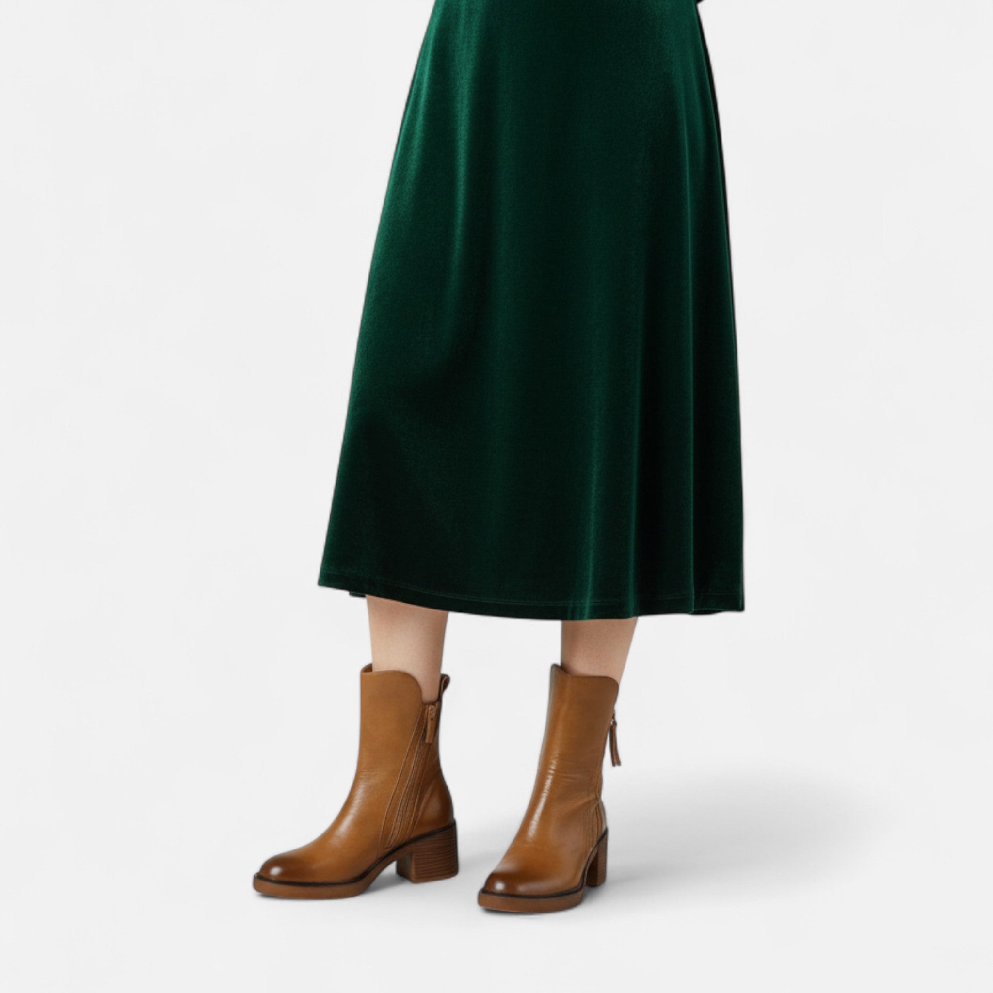 Volarno | Women’s Roman Leather Flat Heel Boots