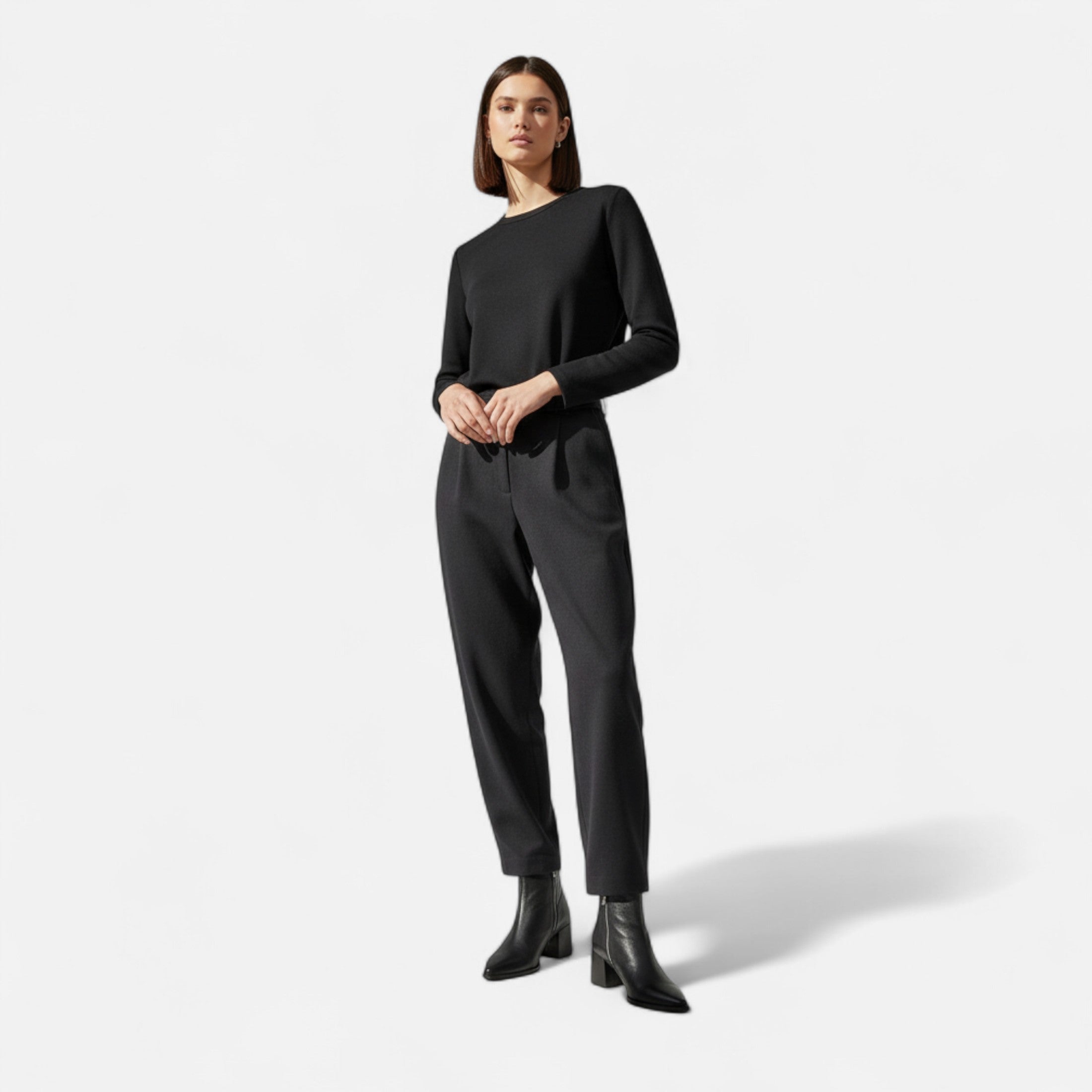 Volarno | Women’s Genuine Leather Chelsea Boots – Pointed Toe Square Heel