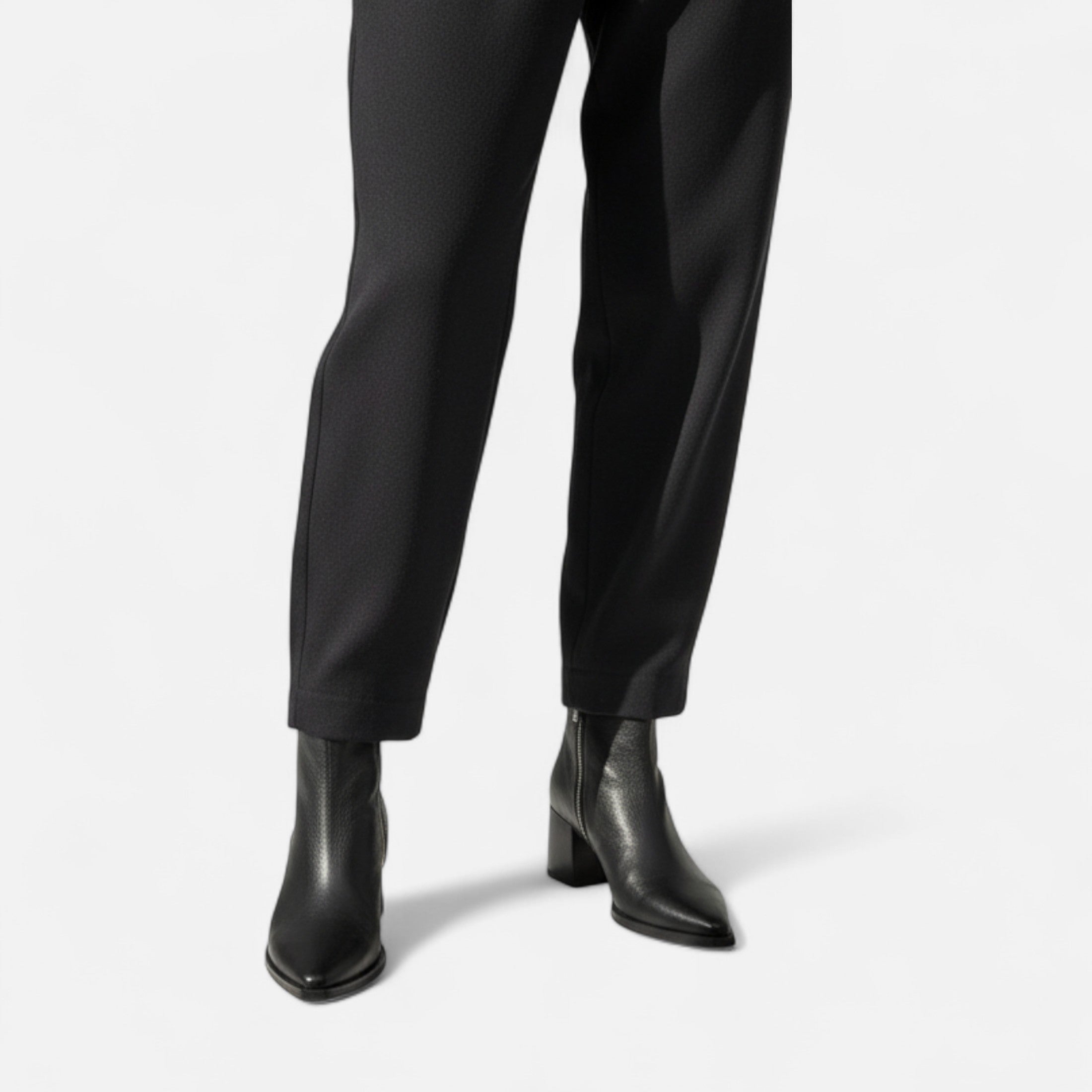 Volarno | Women’s Genuine Leather Chelsea Boots – Pointed Toe Square Heel