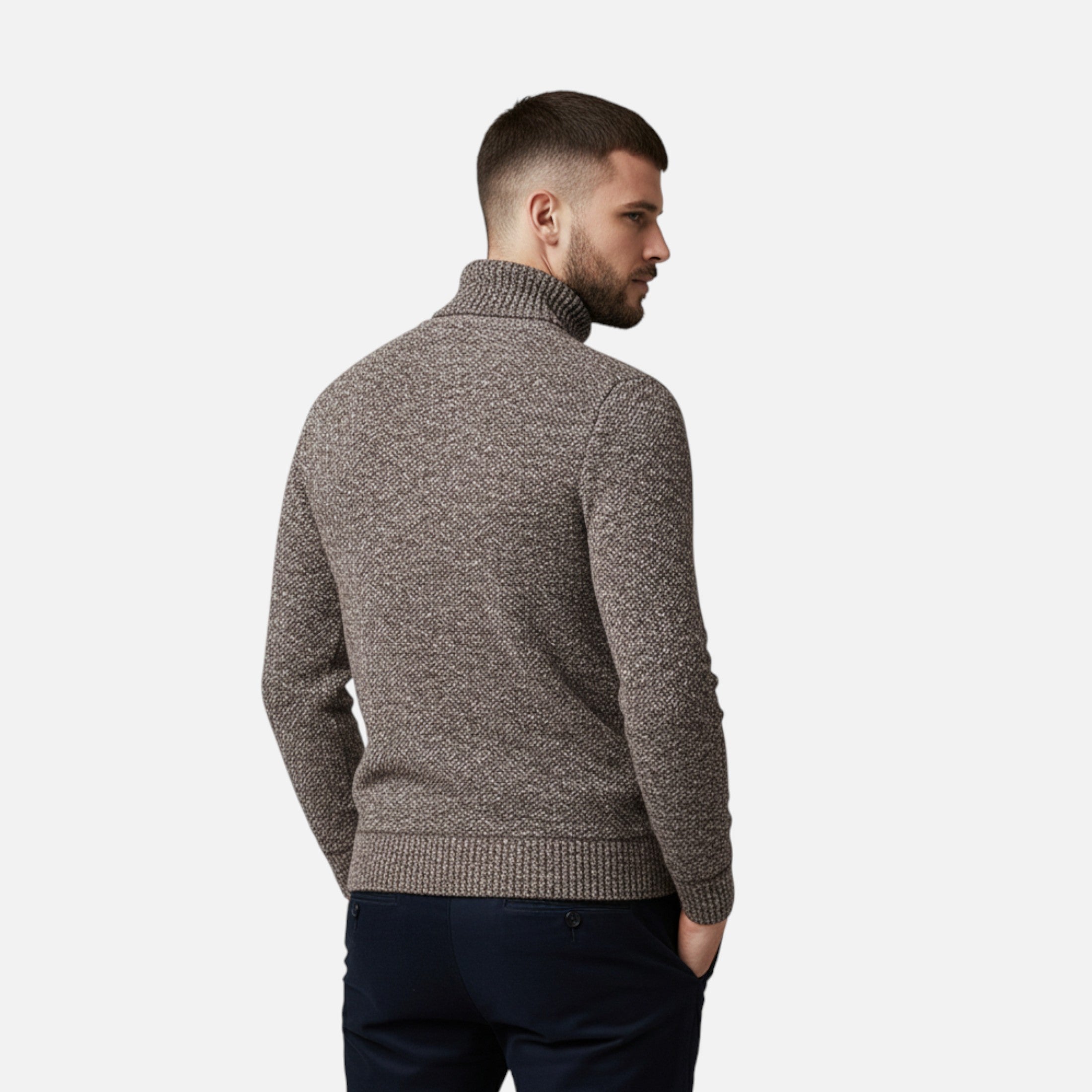 Volarno | Men’s Knitted Turtleneck Sweater – Thick Winter Warmth
