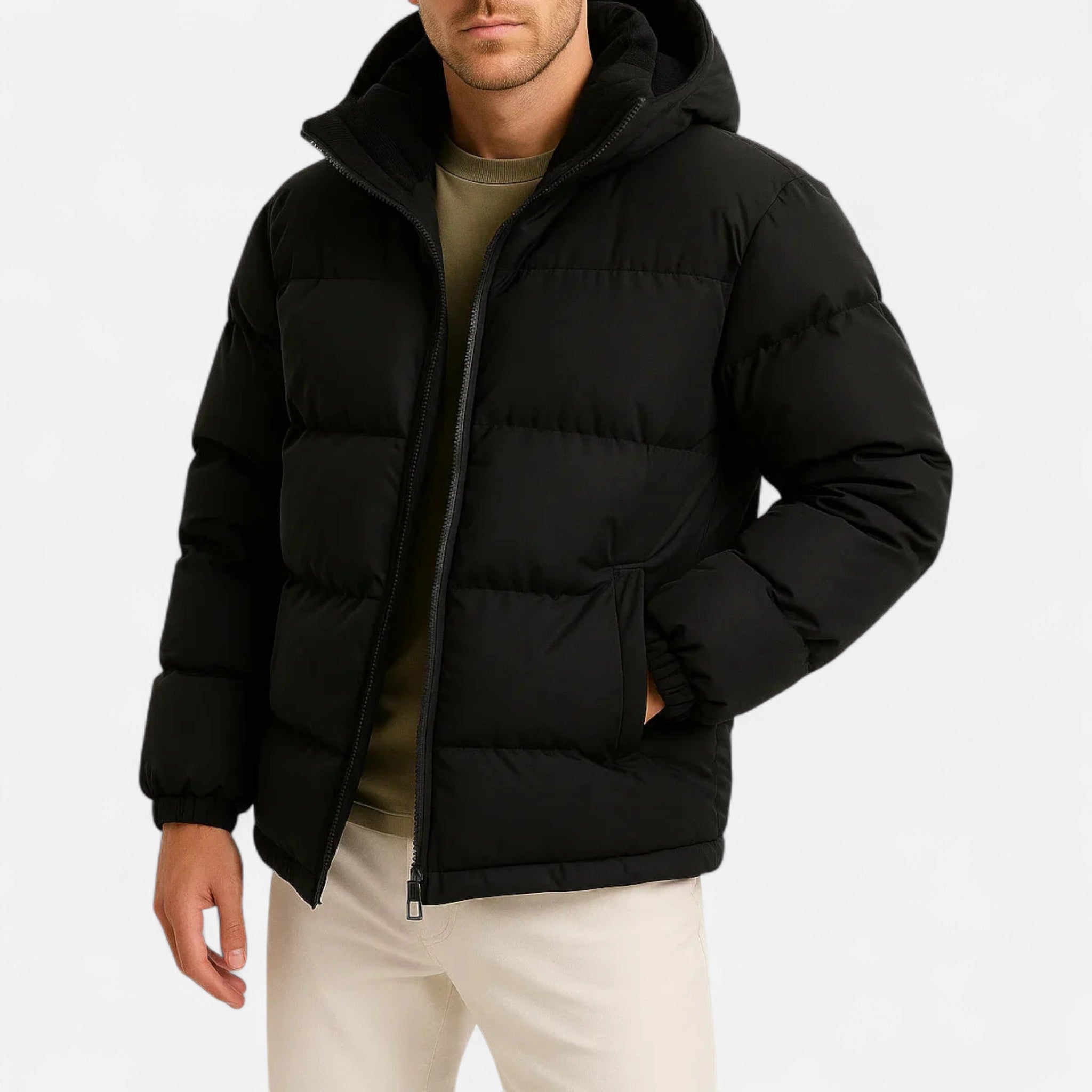 Volarno | Men’s Puffer Jacket – Lightweight Hooded Insulated Elegance