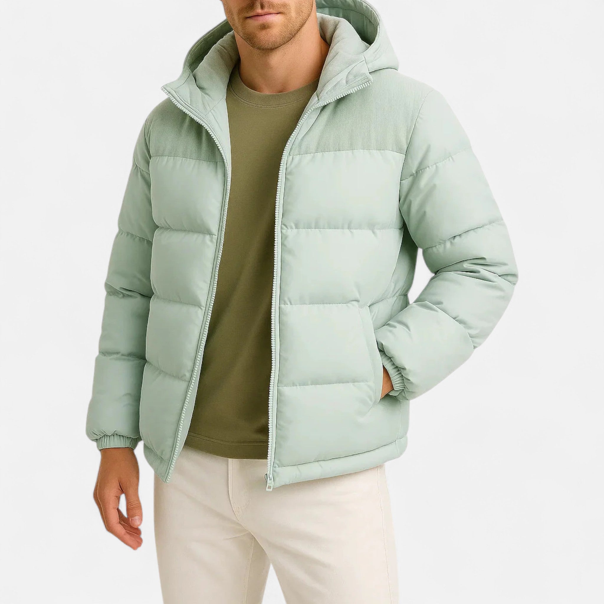 Volarno | Men’s Puffer Jacket – Lightweight Hooded Insulated Elegance