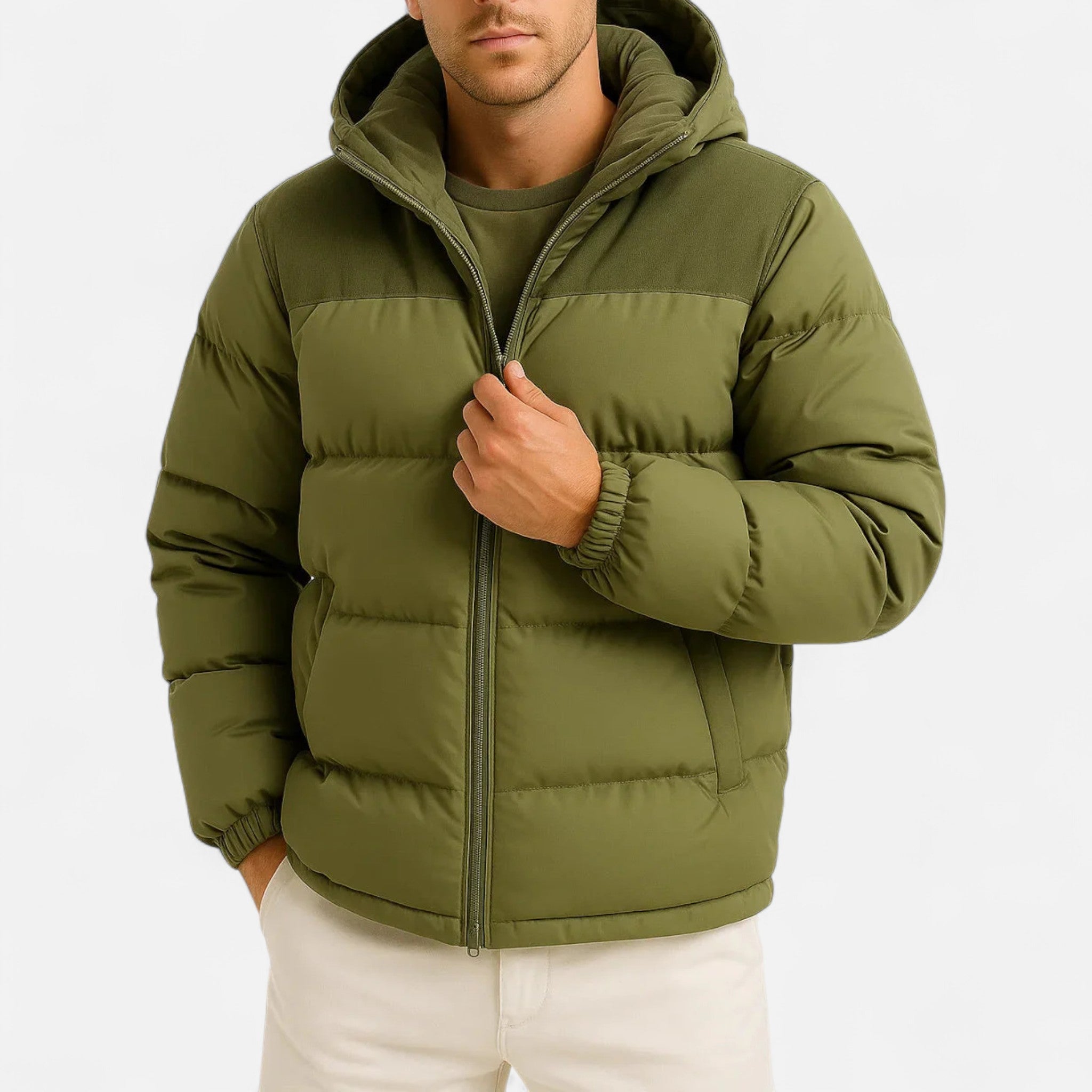 Volarno | Men’s Puffer Jacket – Lightweight Hooded Insulated Elegance