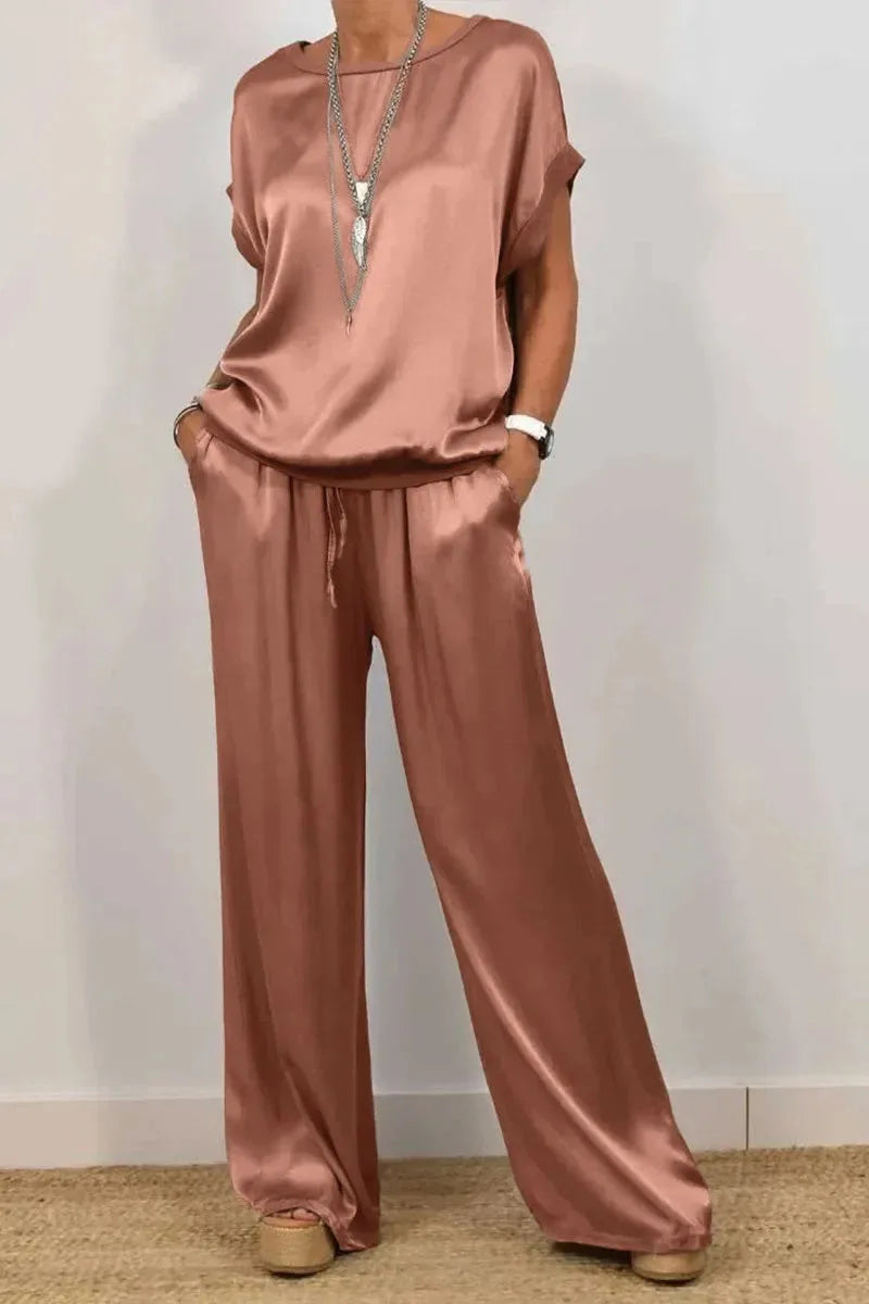 Volarno | Casual Loose Satin Set
