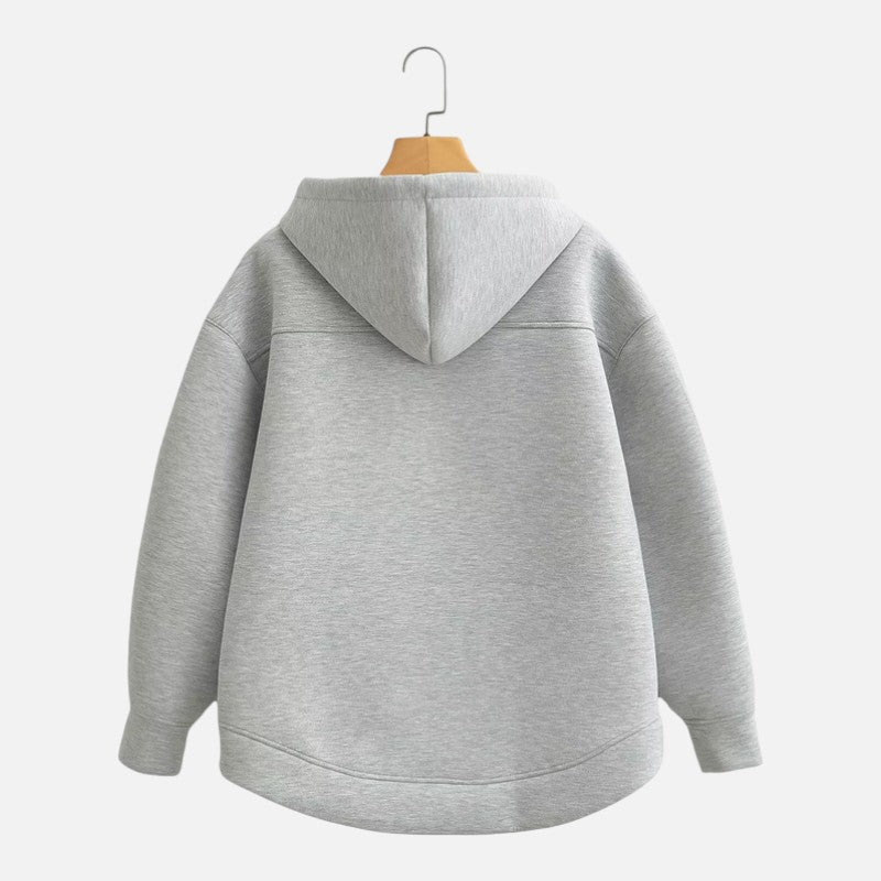 Volarno | Women’s Oversized Zip-Up Winter Sweater | Loose Fit Casual Knit Jumper