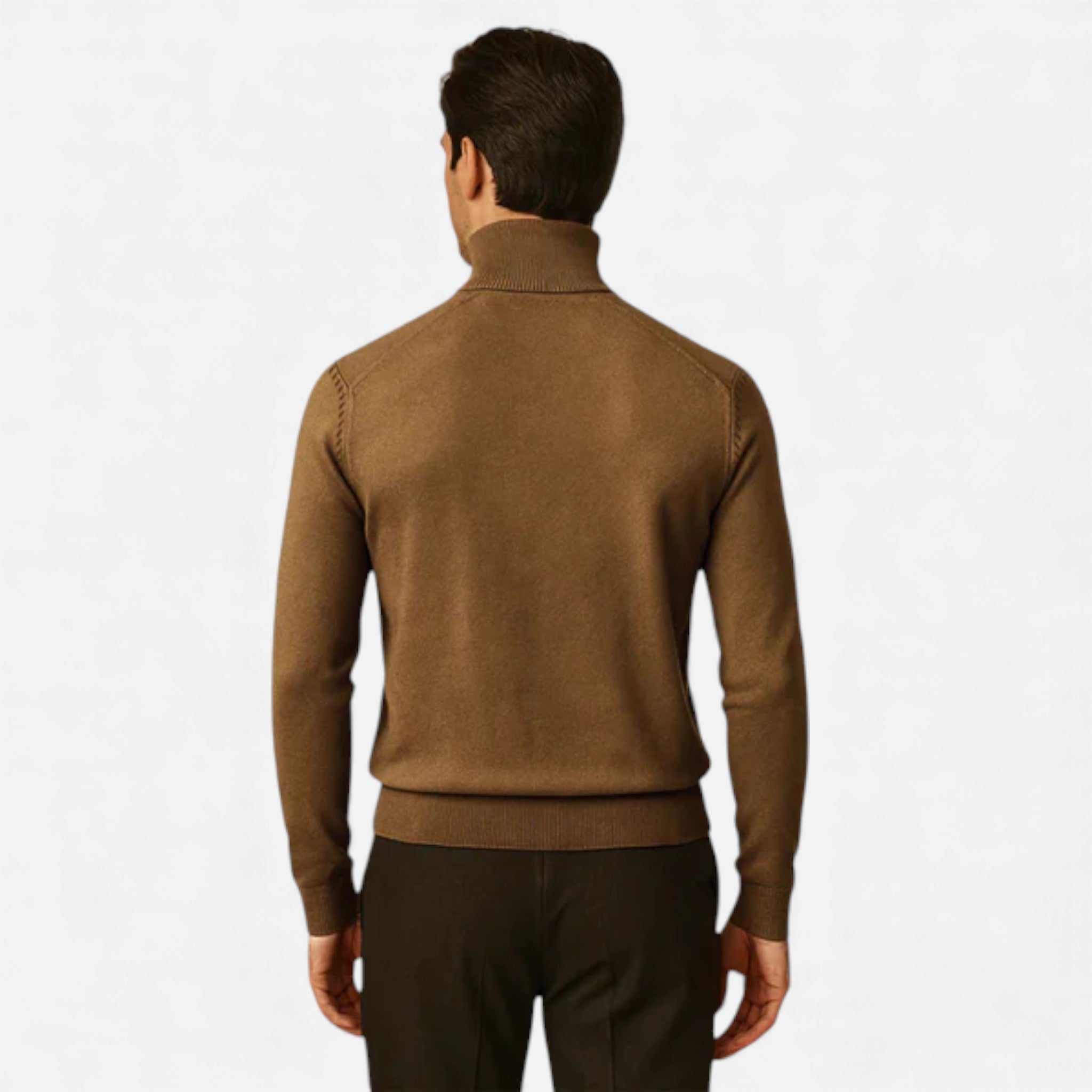 Volarno | Men’s Turtleneck Knit Pullover – Basil Edition
