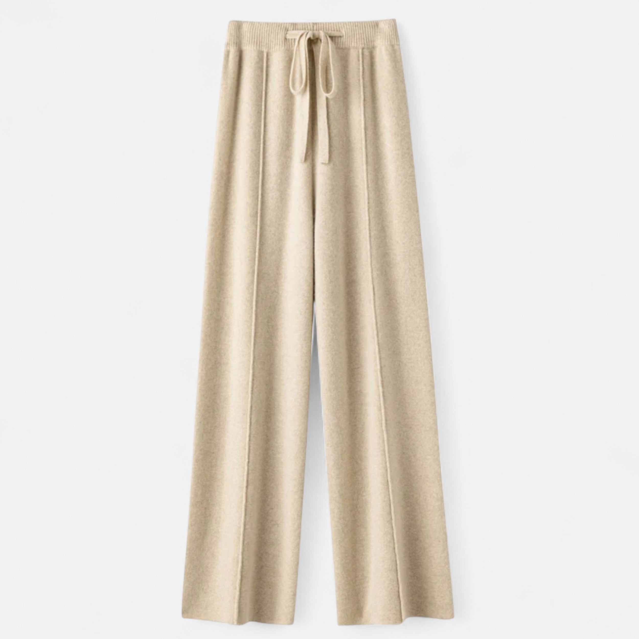 Volarno | Women’s Pure Wool Wide-Leg Knit Trousers