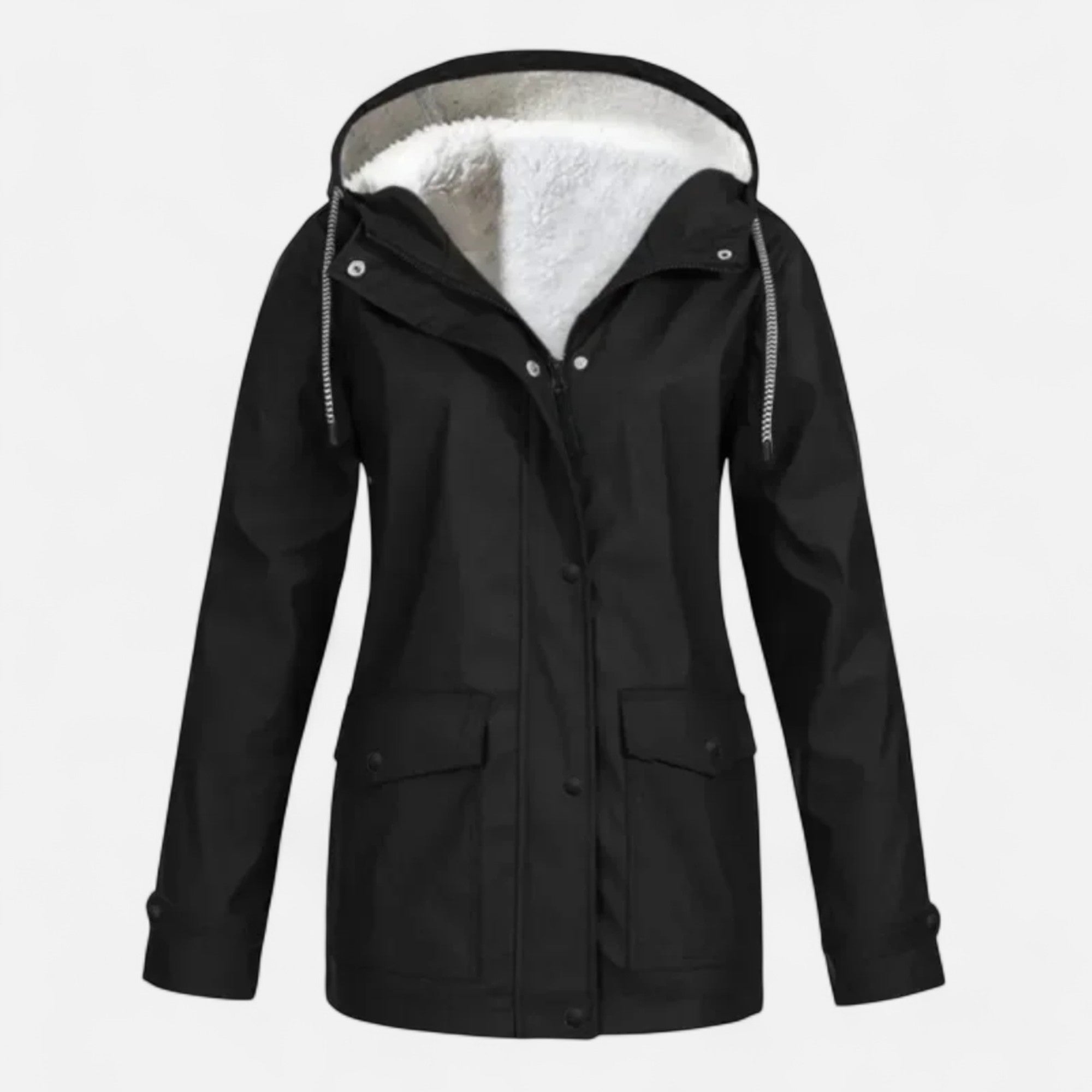 Volarno | Women’s Hooded Ski Coat in Plush Velvet Windproof