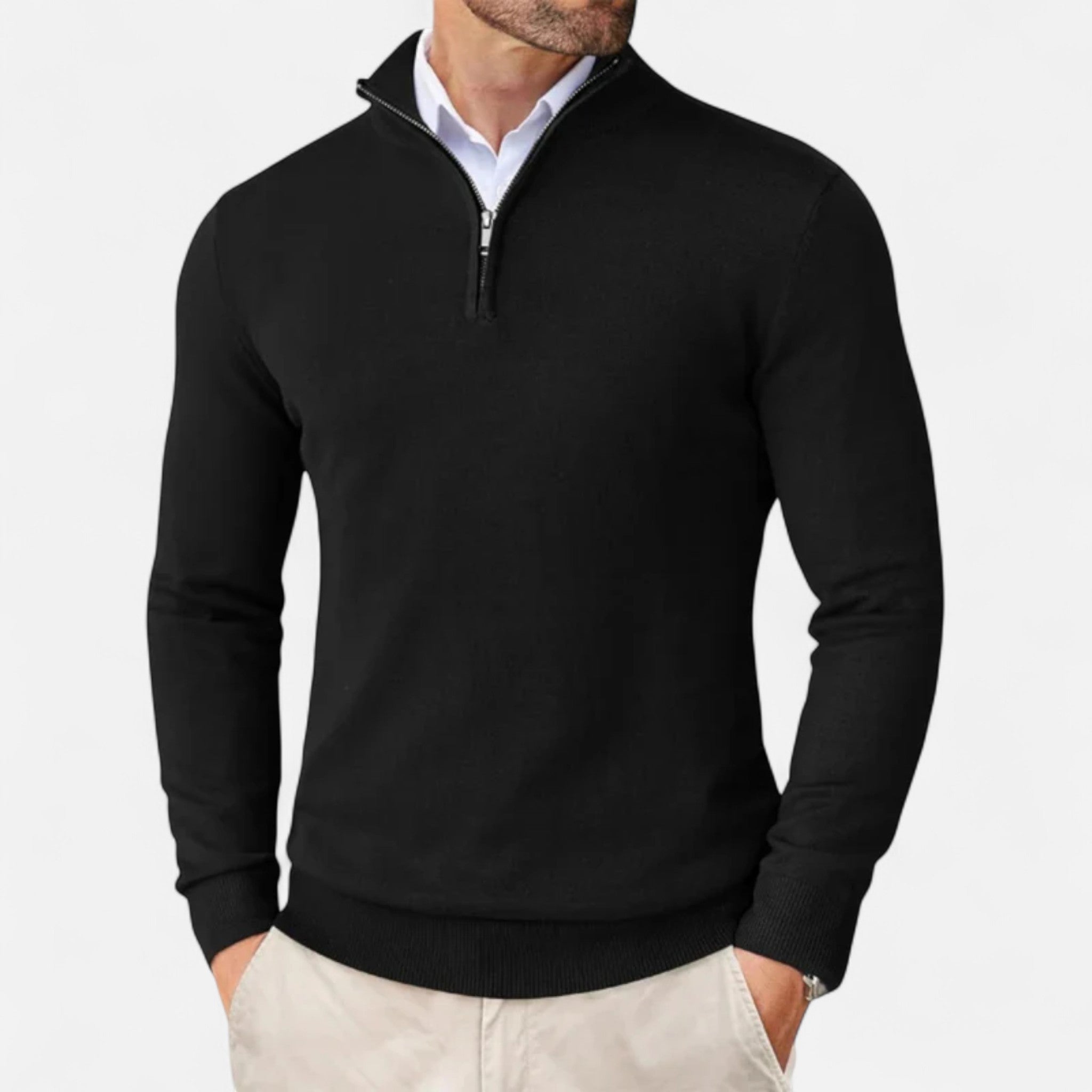 Volarno | Men’s Sweater – Slim-Fit Quarter-Zip Elegance