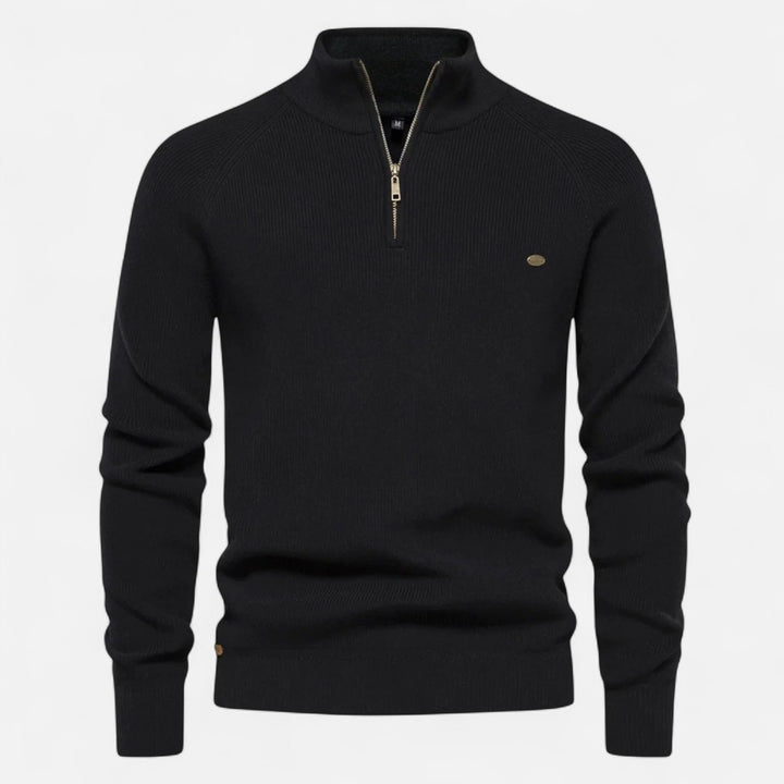 Volarno | Men’s Cotton Zip Sweater – Refined Knitwear for the Season