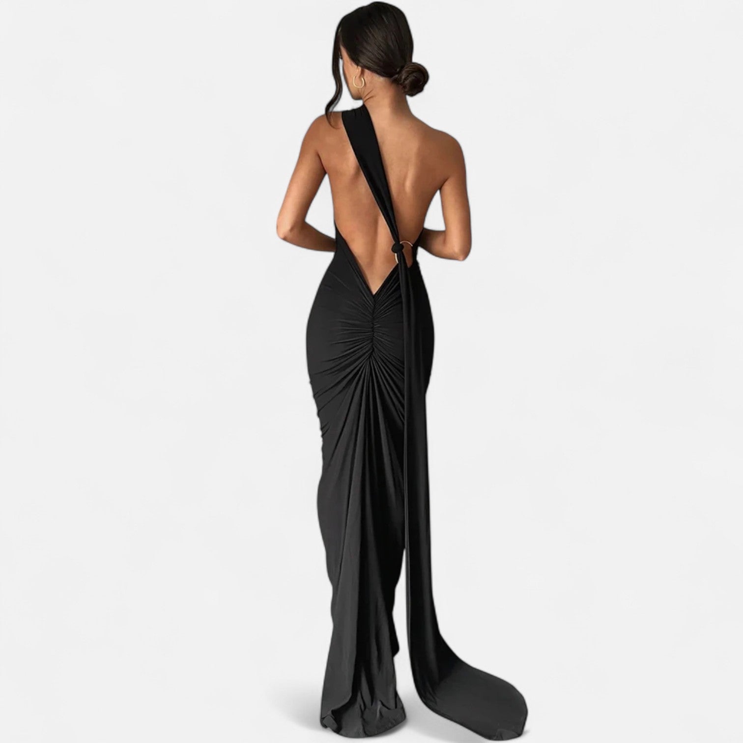 Volarno | Women’s Backless Scarf-Tie Evening Dress