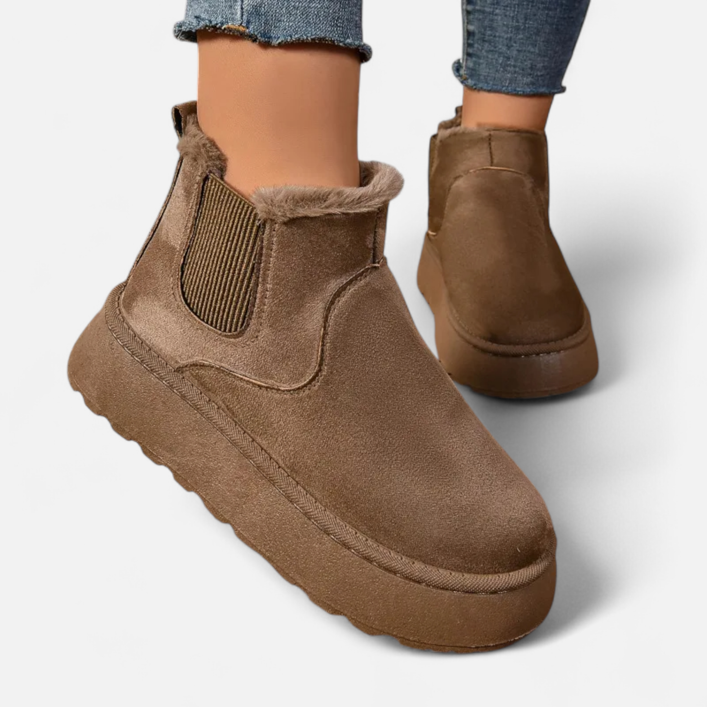 Volarno | Women’s Short Plush Platform Ankle Boots