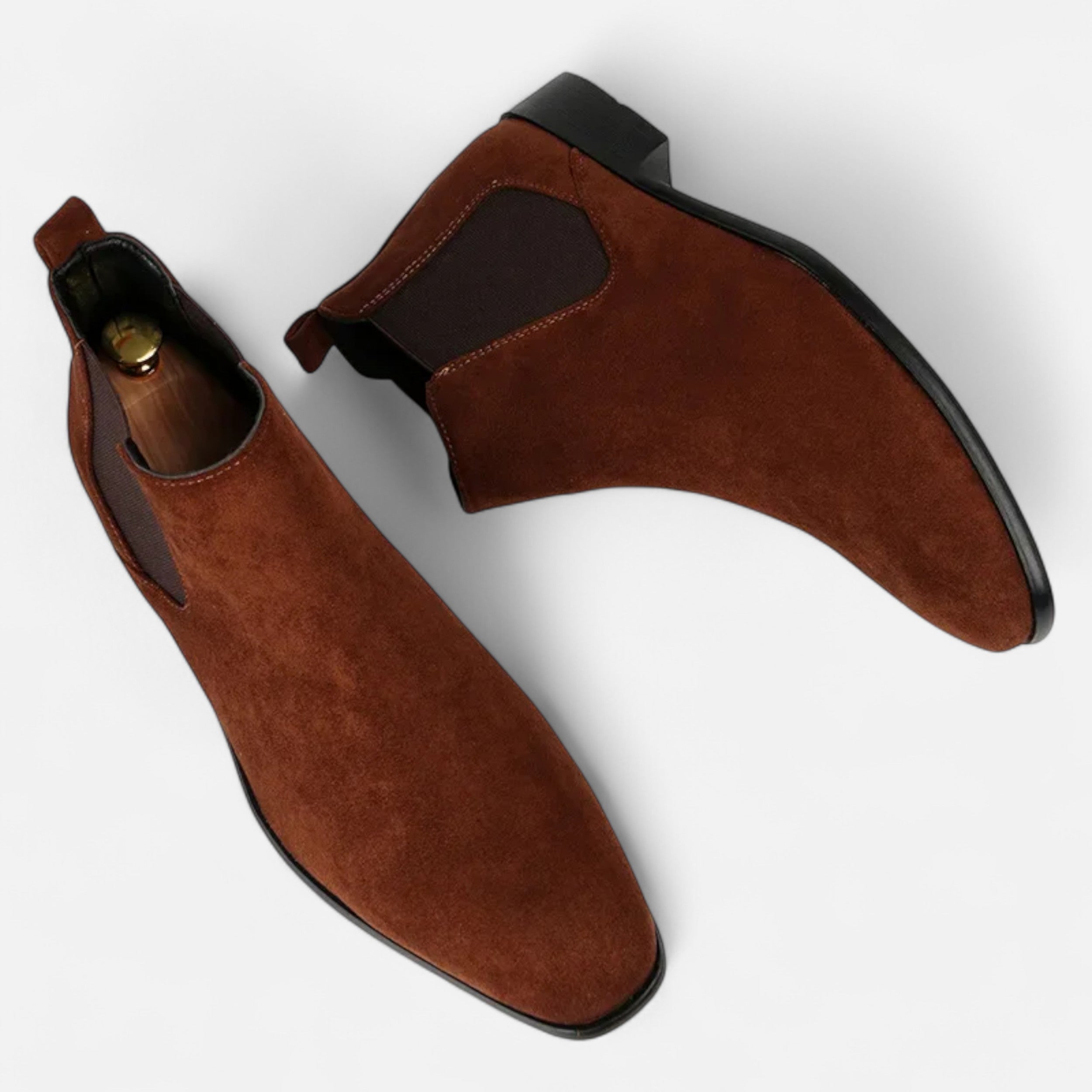 Volarno | Men’s Suede Square-Toe Chelsea Boots
