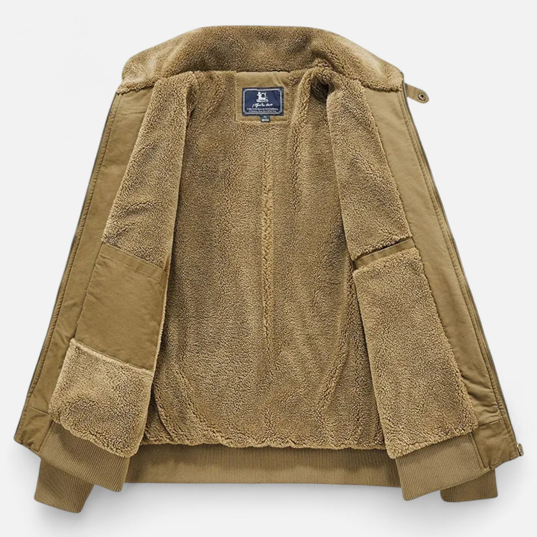 Volarno | Men’s Casual Jacket – Refined Cotton & Lambswool Blend