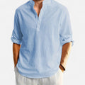 Volarno | Men’s Linen Henley Shirt