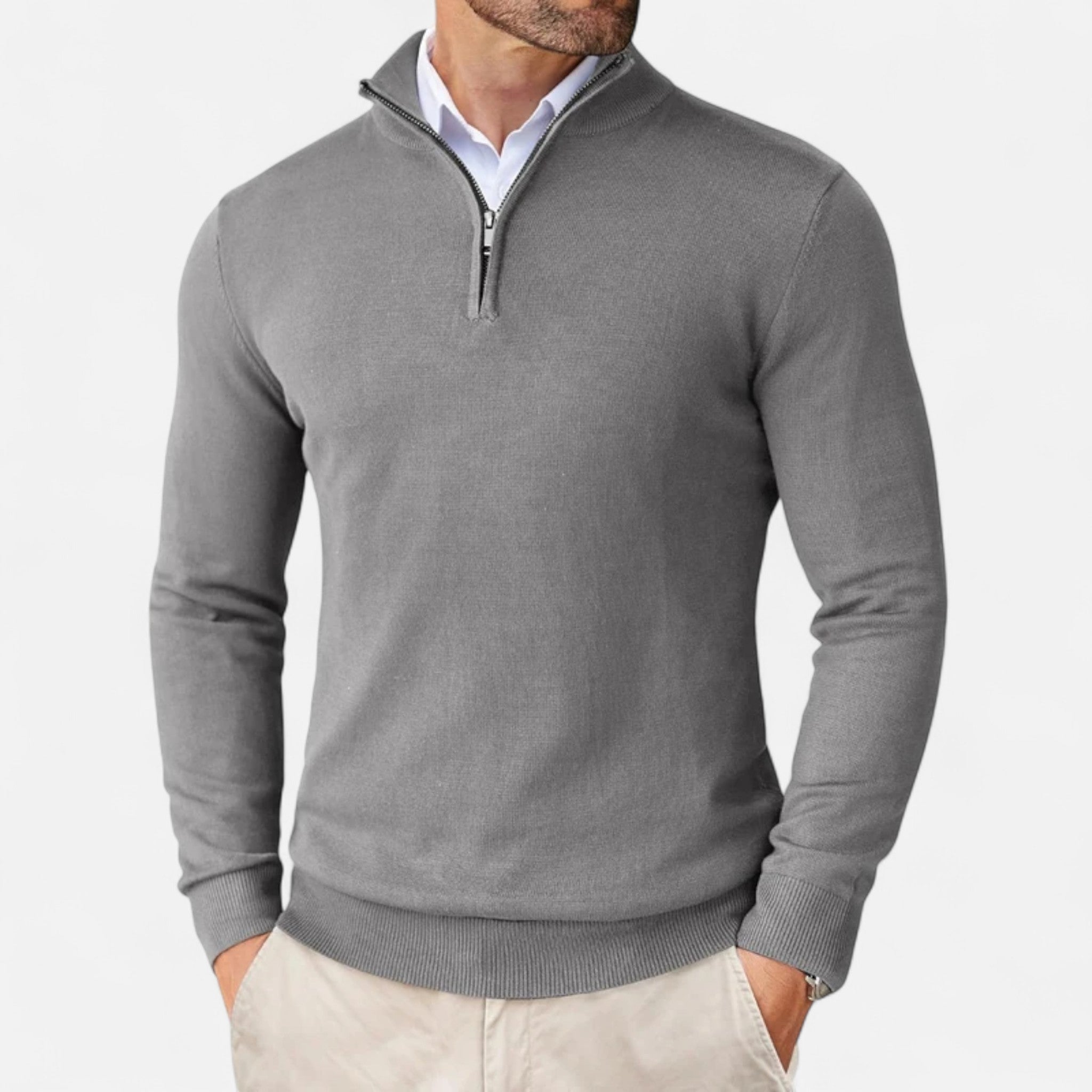 Volarno | Men’s Slim-Fit Sweater Quarter-Zip