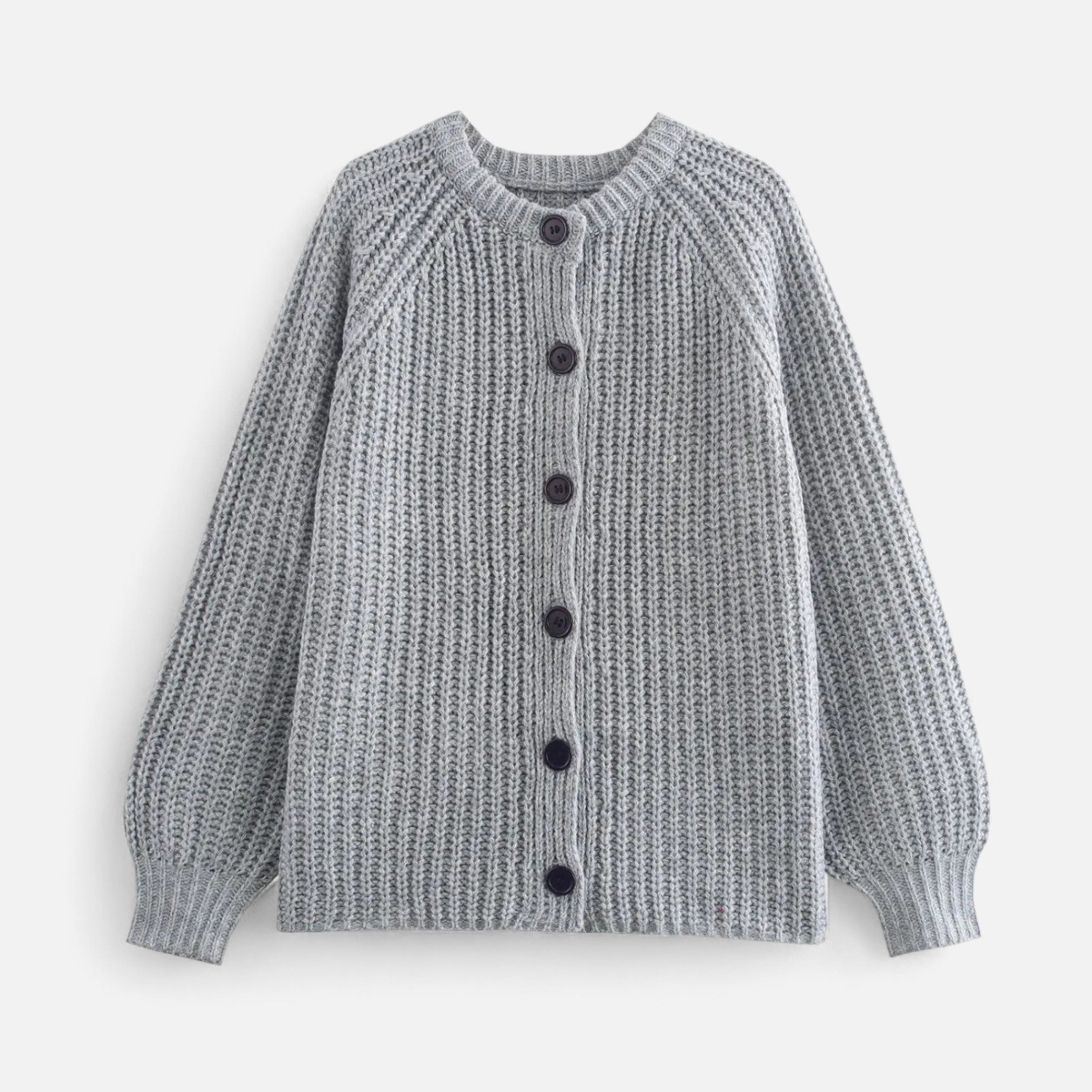 Volarno | Women’s Vintage Round Neck Knit Cardigan – Effortless Autumn Grace