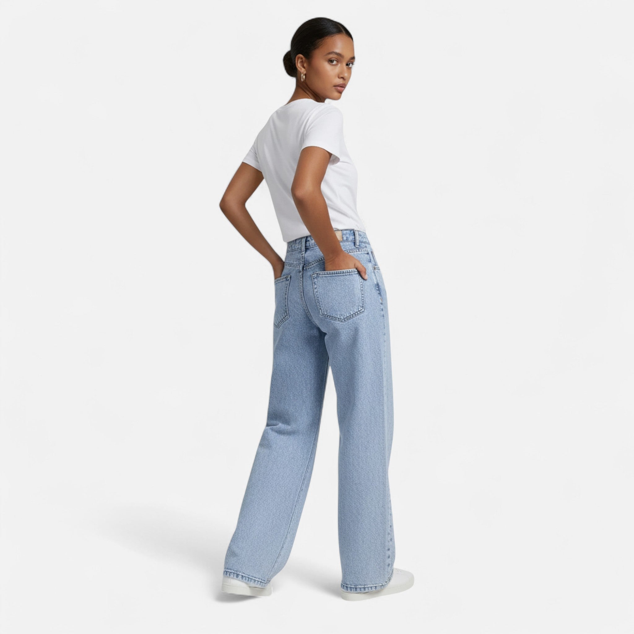 Volarno | Women Loose Denim Pants – Tailored Leisure Classic