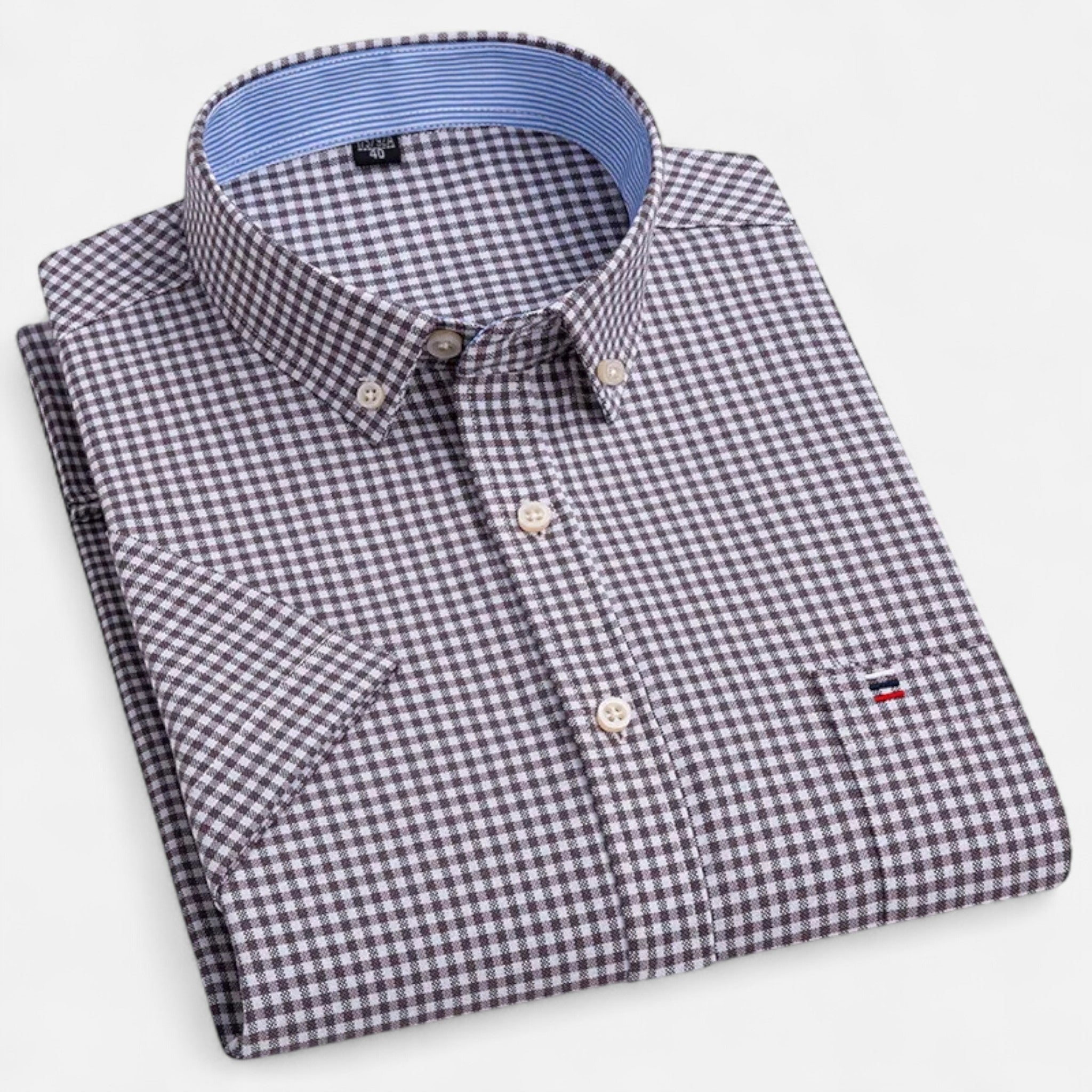 Volarno | Men’s Oxford Cotton Short-Sleeve Shirt
