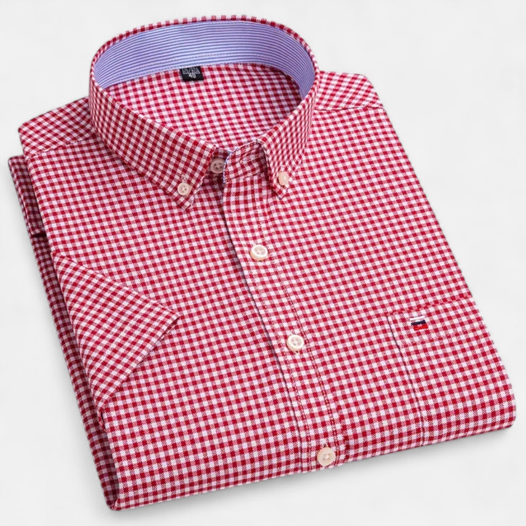 Volarno | Men’s Oxford Cotton Short-Sleeve Shirt