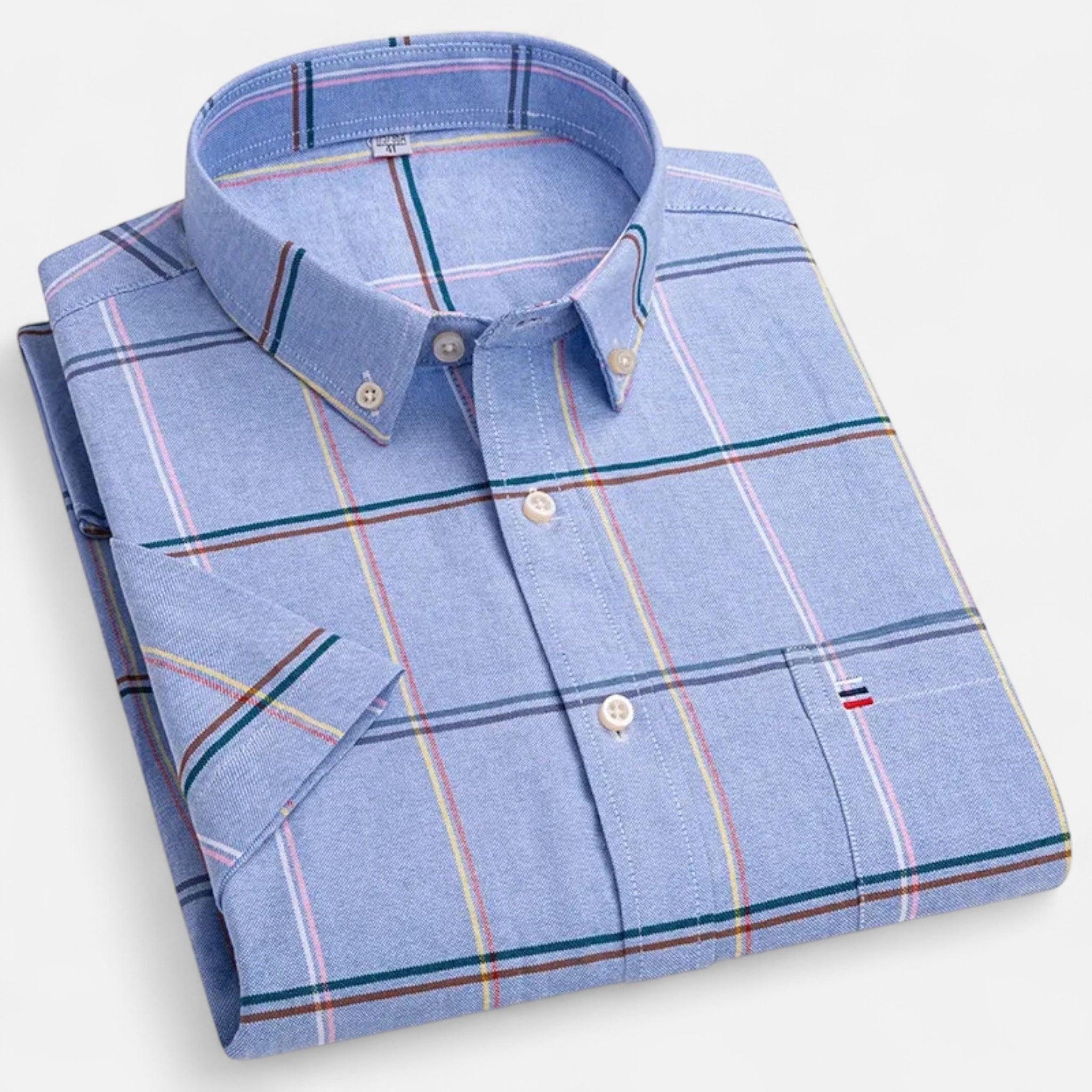Volarno | Men’s Oxford Cotton Short-Sleeve Shirt