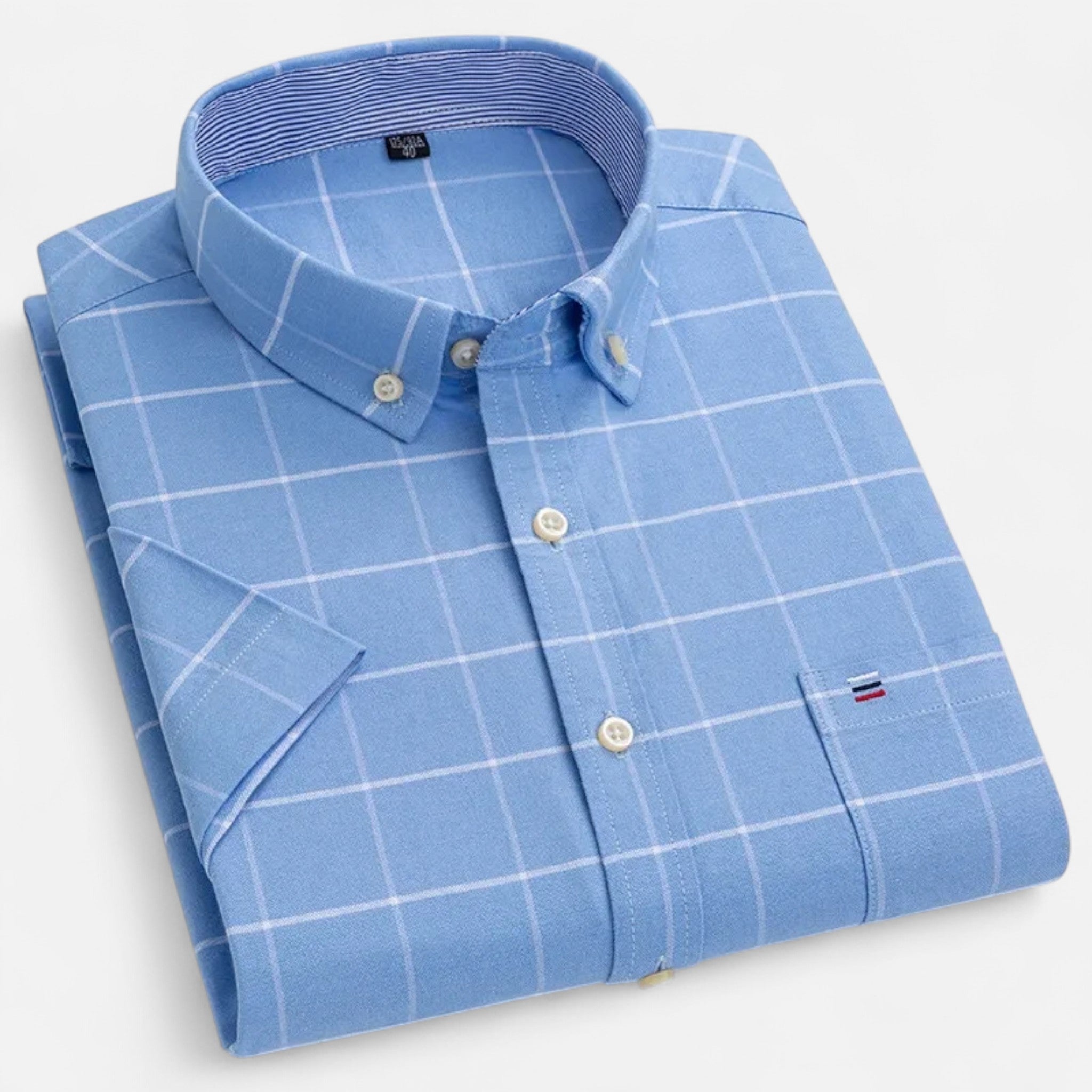 Volarno | Men’s Oxford Cotton Short-Sleeve Shirt