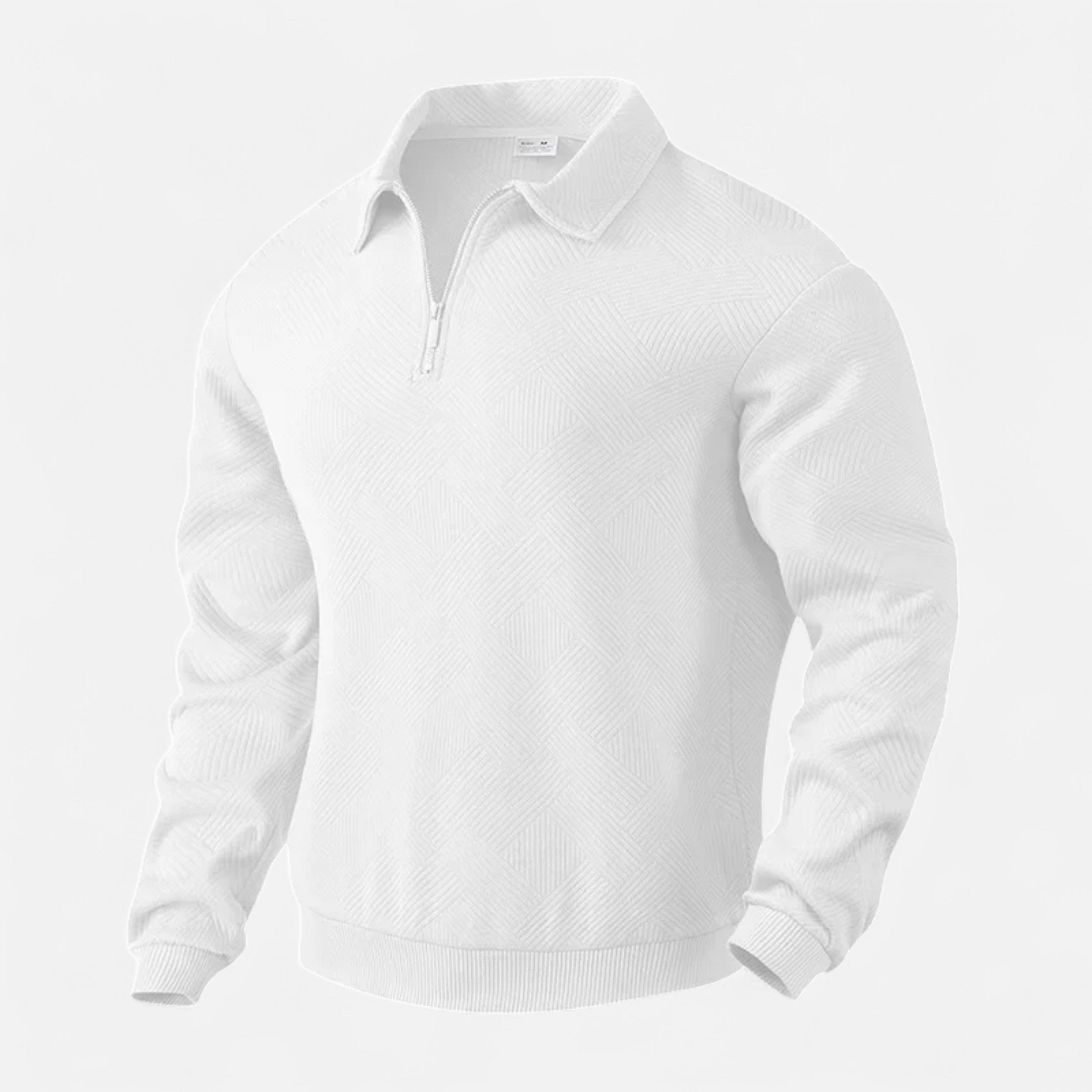 Volarno | Men’s Long-Sleeved Polo Shirt | Zipper Lapel