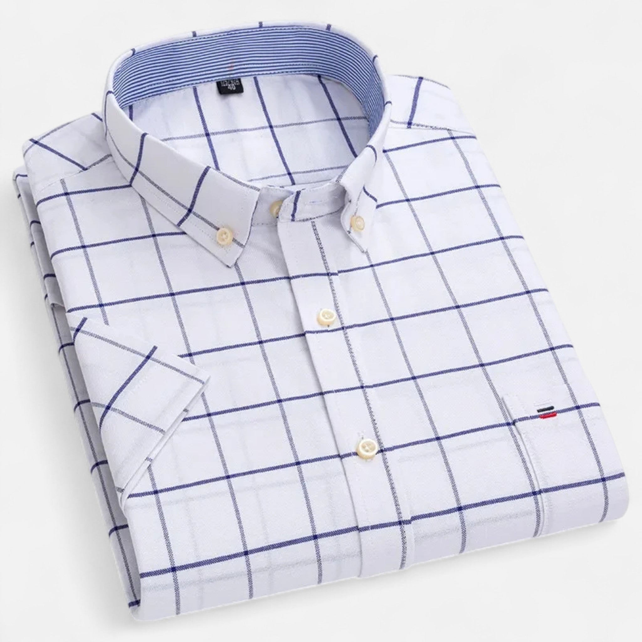 Volarno | Men’s Oxford Cotton Short-Sleeve Shirt