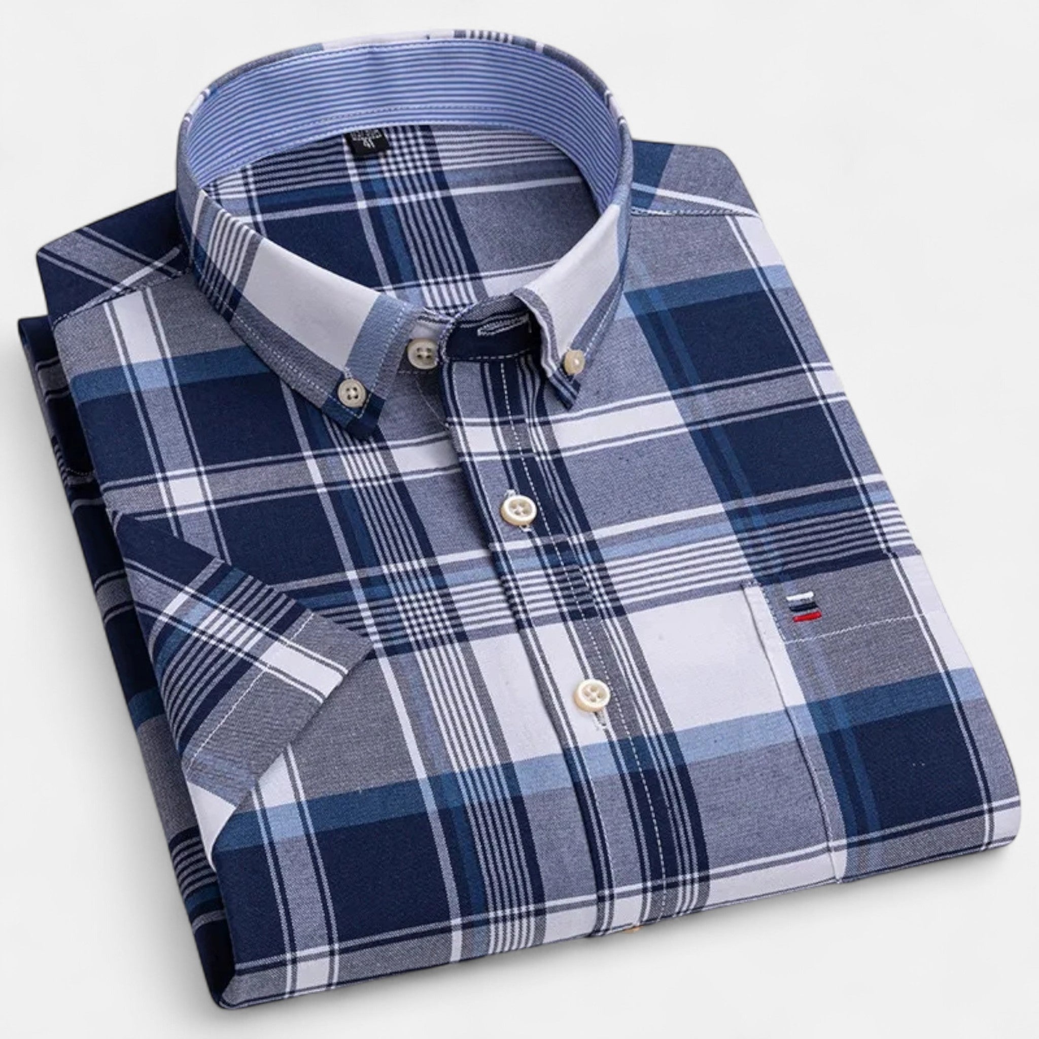 Volarno | Men’s Oxford Cotton Short-Sleeve Shirt