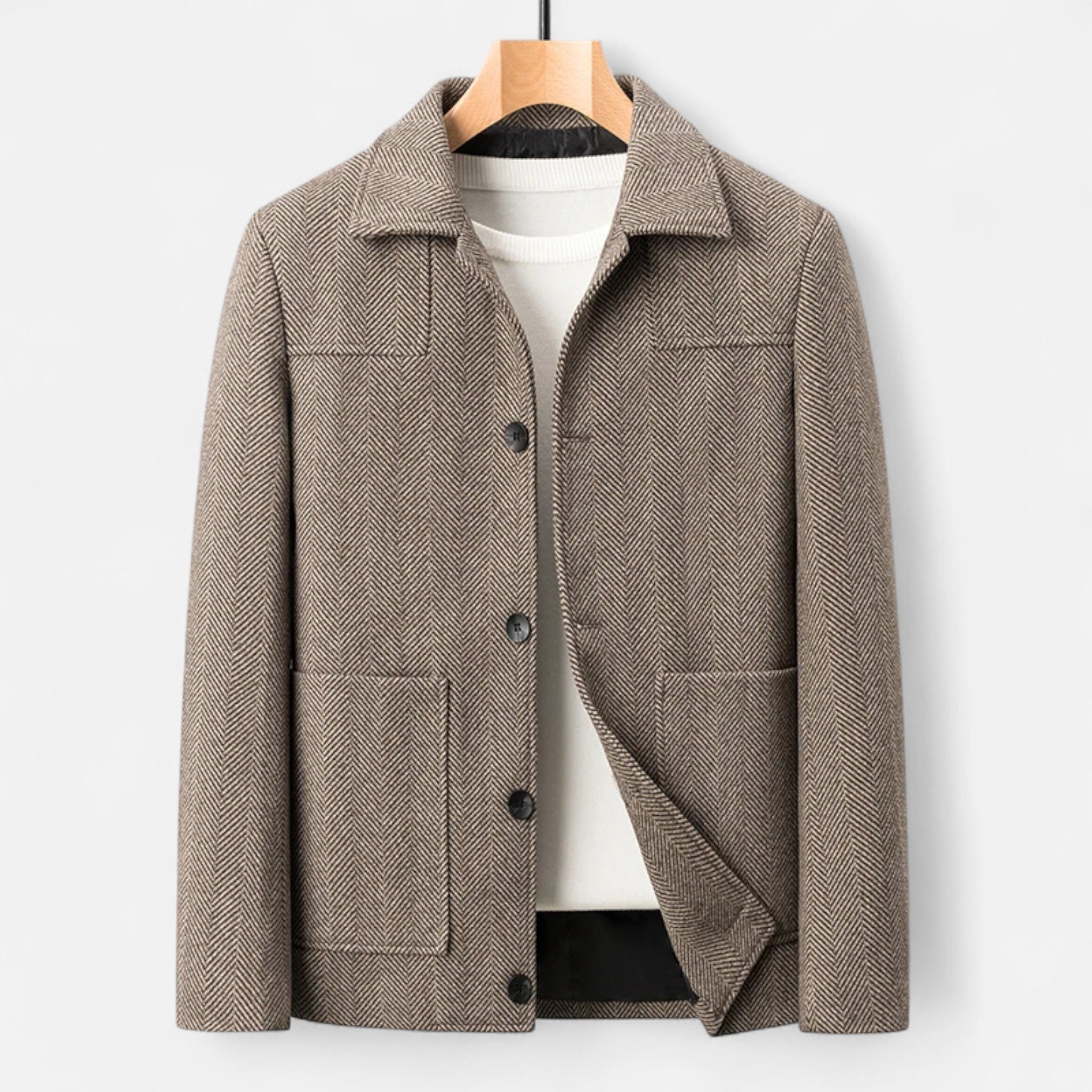 Volarno | Men’s Wool Blend Jacket – Business Lapel Elegance