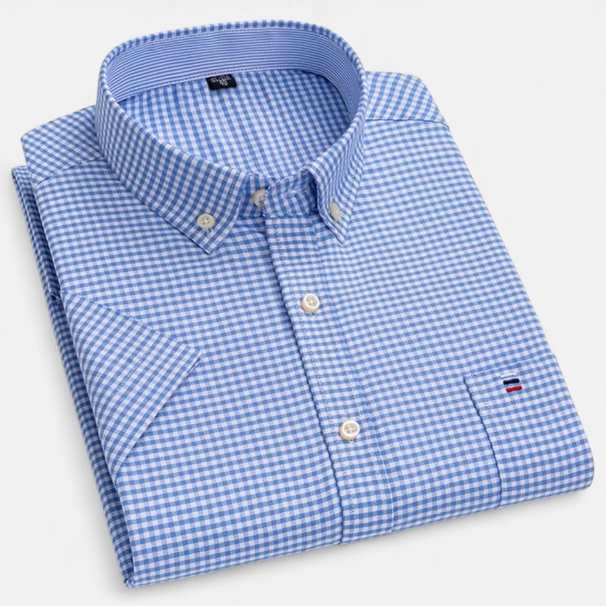 Volarno | Men’s Oxford Cotton Short-Sleeve Shirt