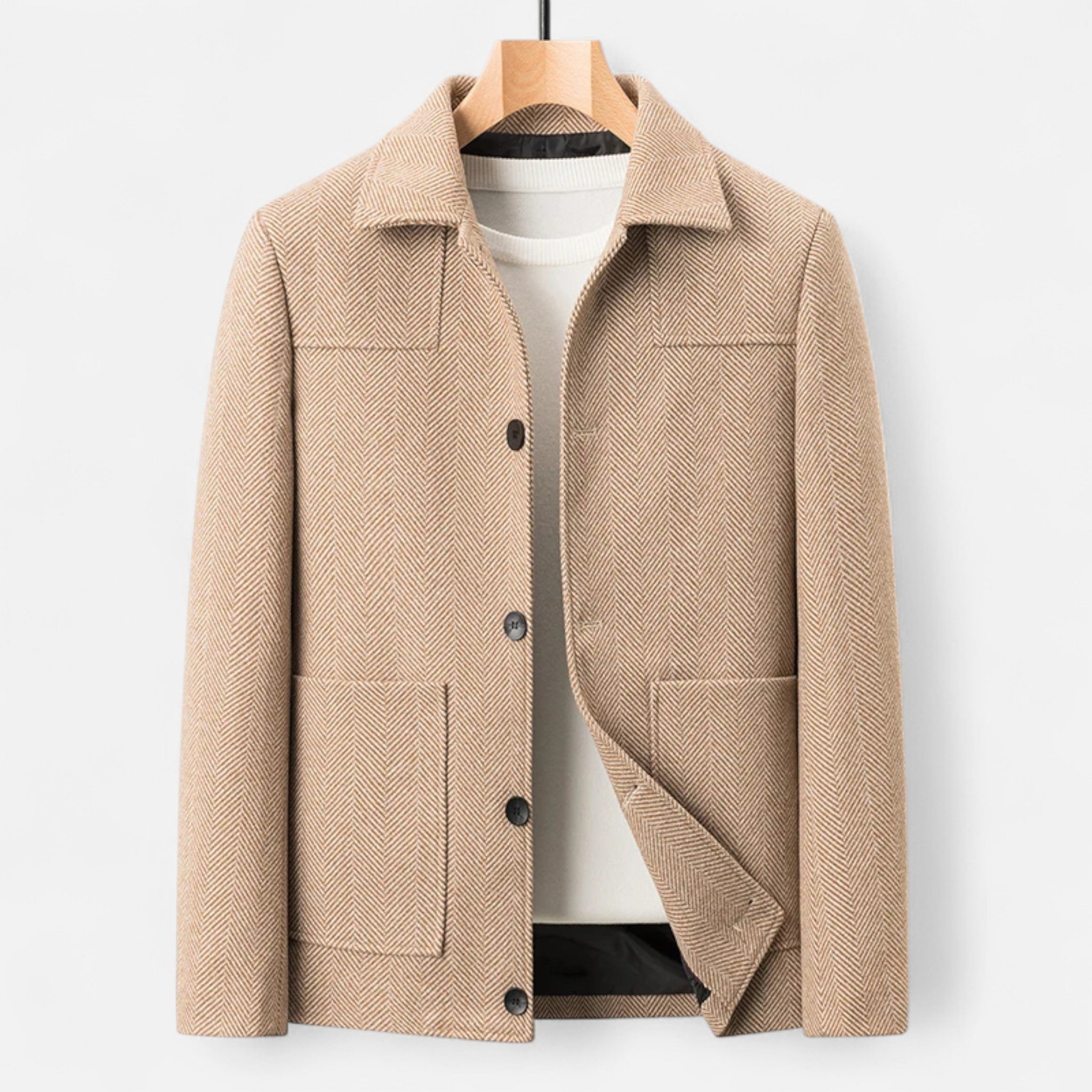 Volarno | Men’s Wool Blend Jacket – Business Lapel Elegance