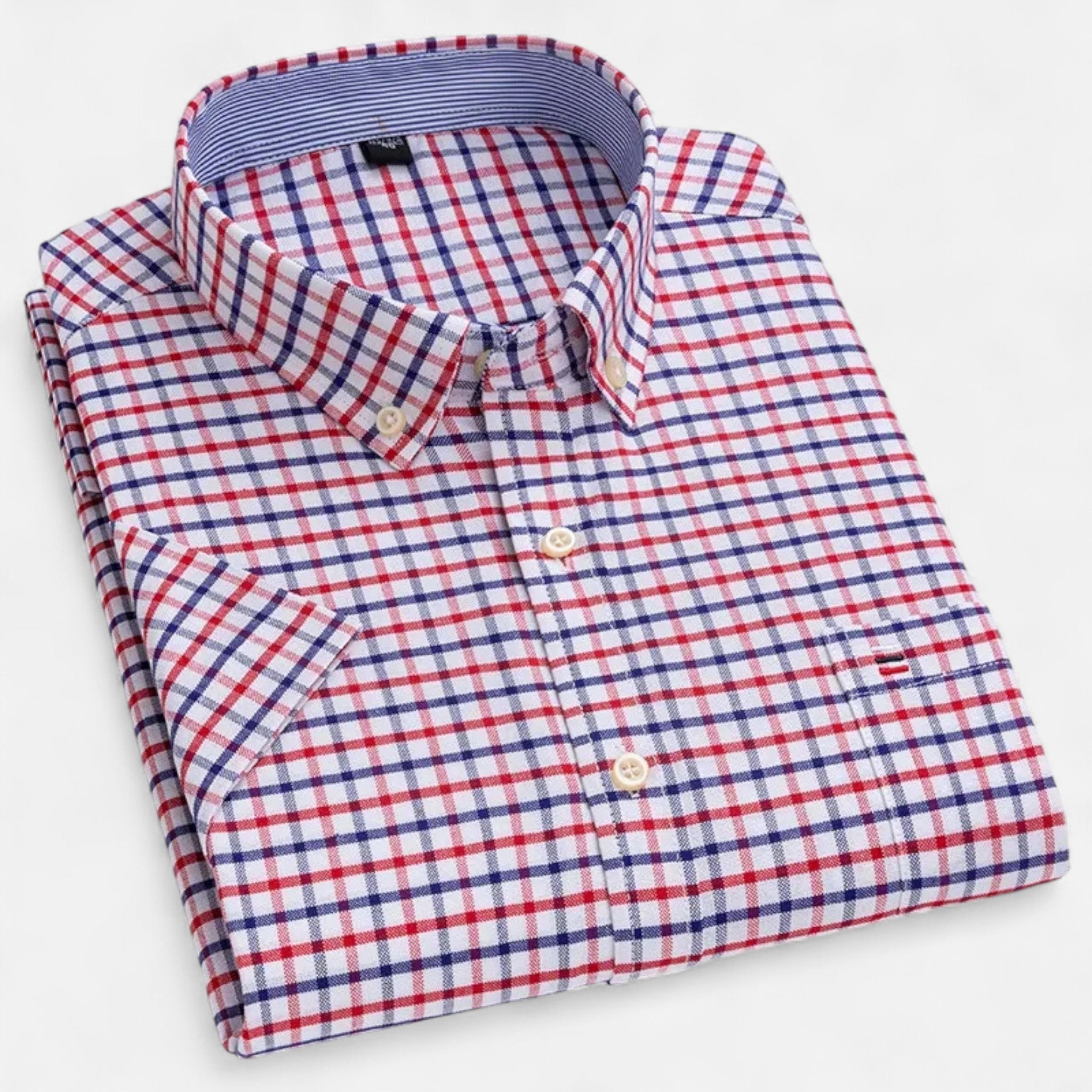 Volarno | Men’s Oxford Cotton Short-Sleeve Shirt