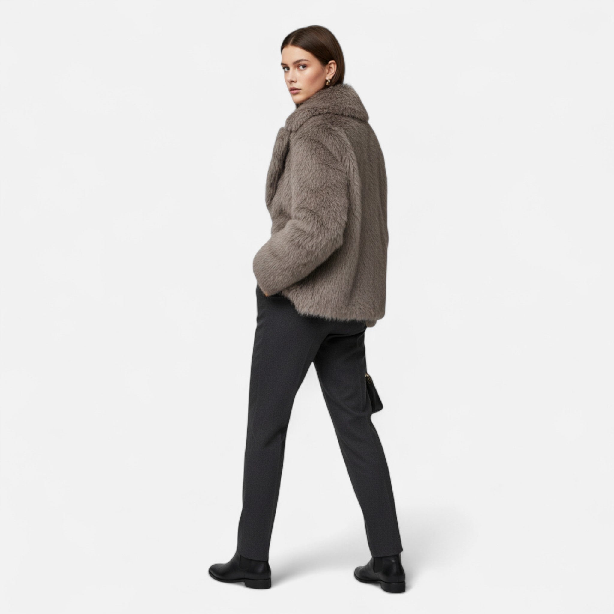 Volarno | Women’s Faux Fur Coat – Winter Street Elegance