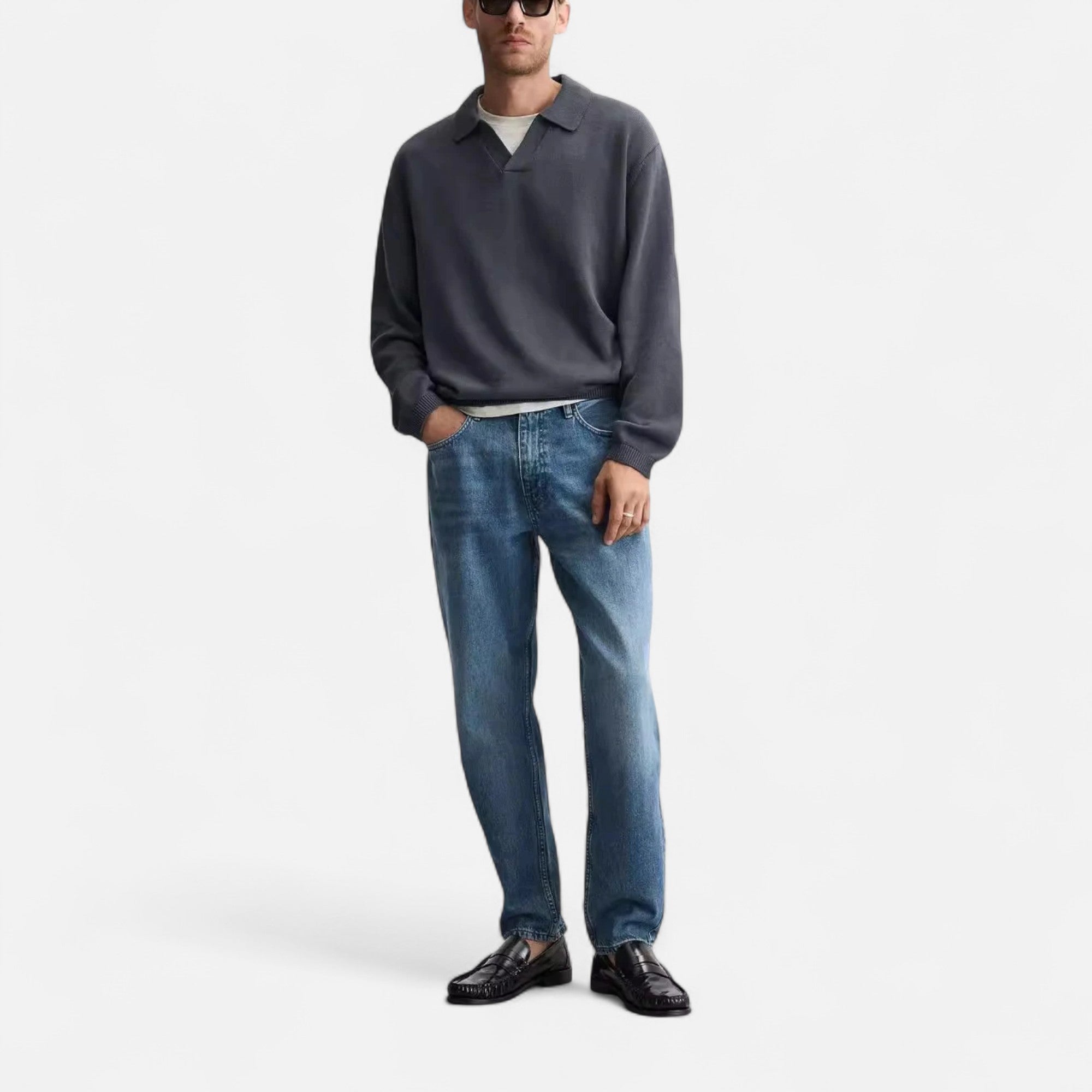 Volarno | Men’s Knitted Cotton Polo Shirt