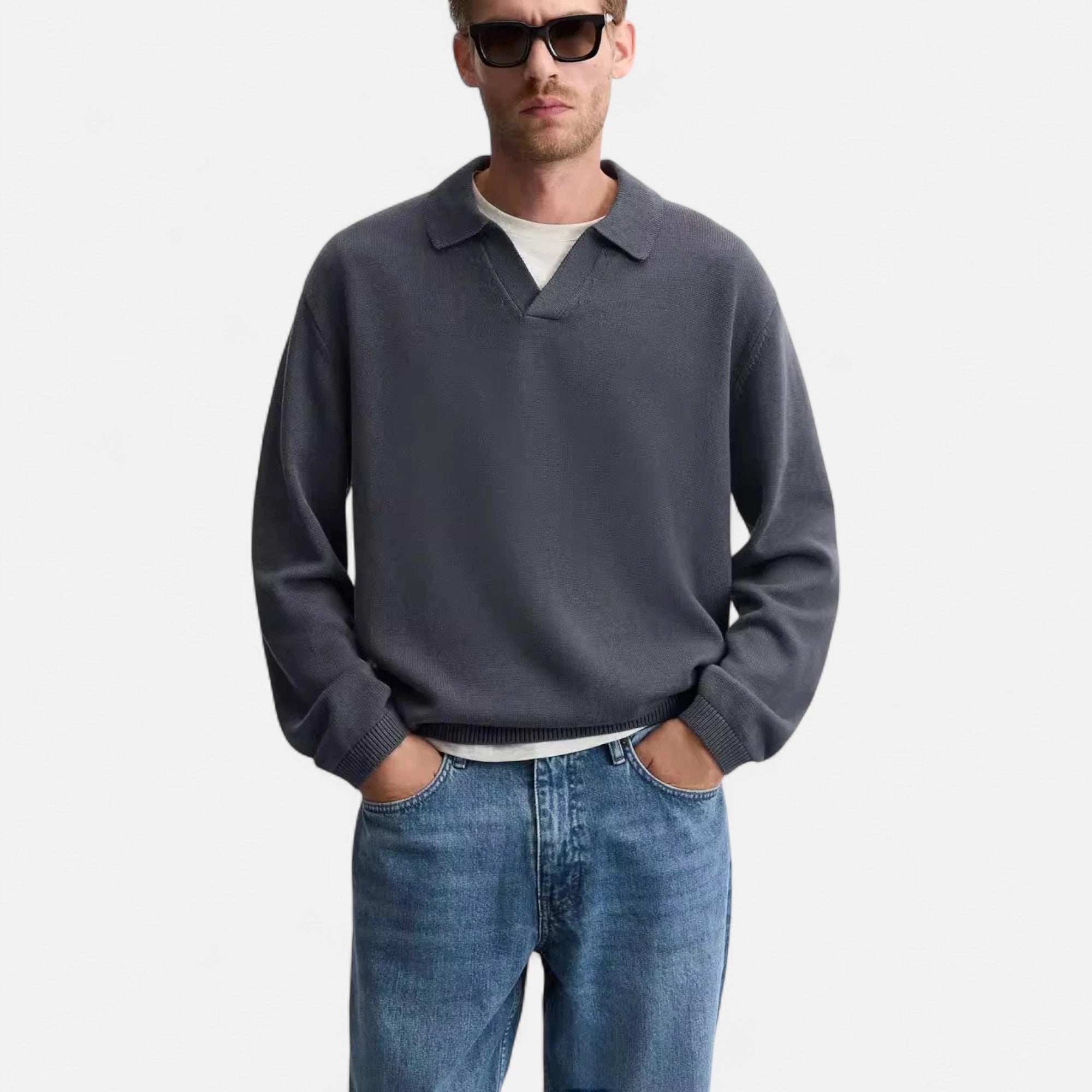Volarno | Men’s Knitted Cotton Polo Shirt