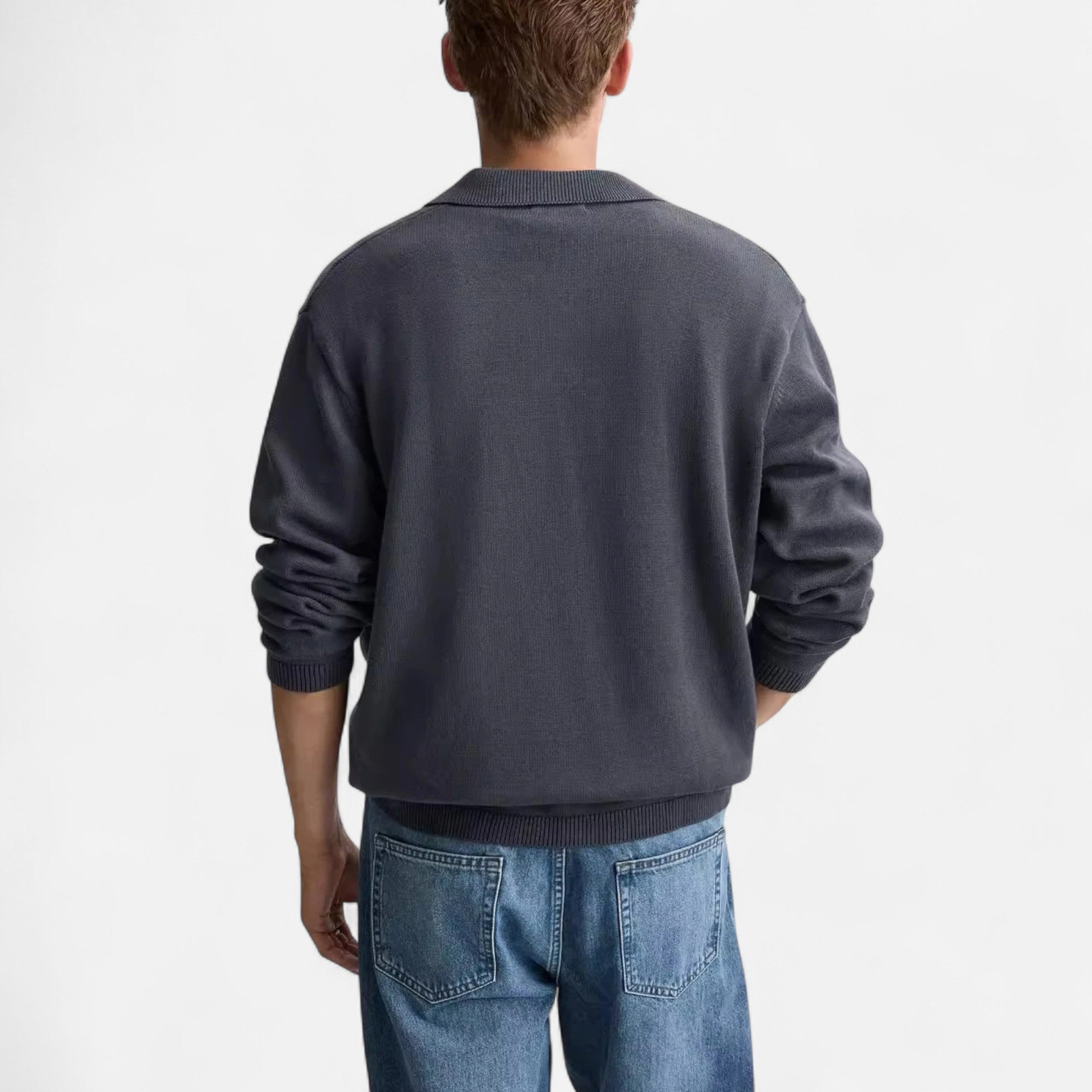 Volarno | Men’s Knitted Cotton Polo Shirt