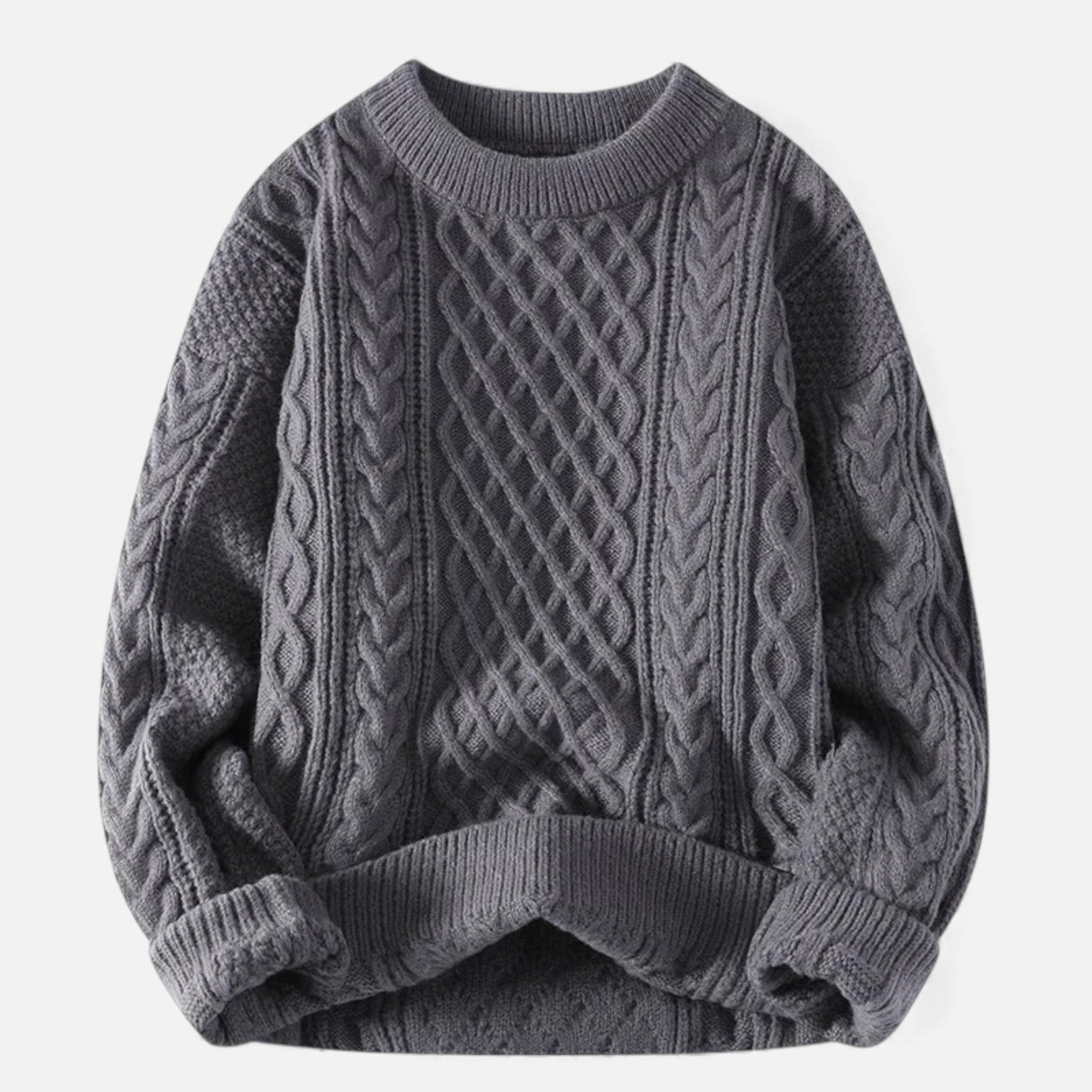 Volarno| Women’s Slight-Stretch Knitted Cabled Sweater