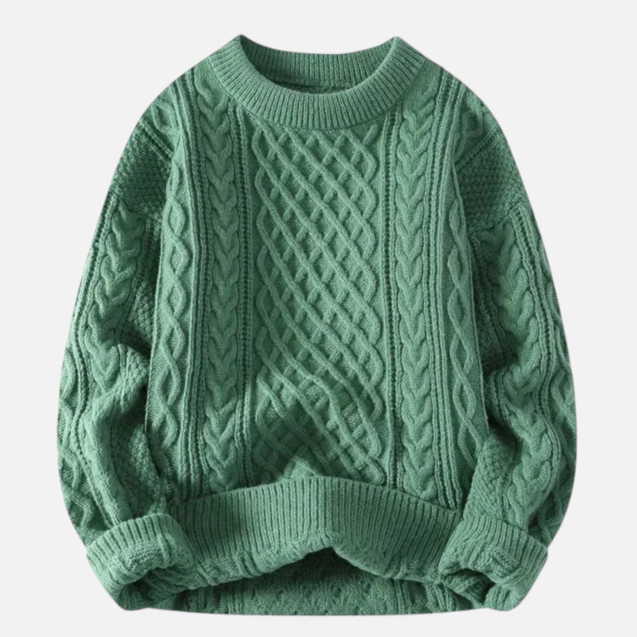 Volarno| Women’s Slight-Stretch Knitted Cabled Sweater